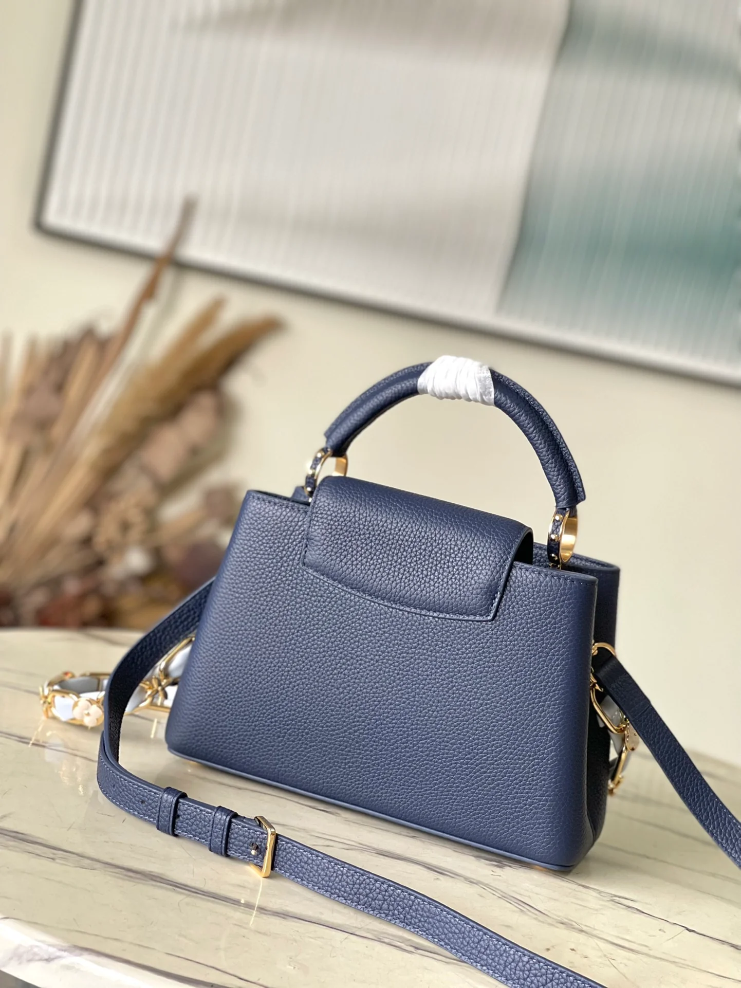 m23199-LV-Capucines Маленькая сумочка/сумка через плечо - синяя