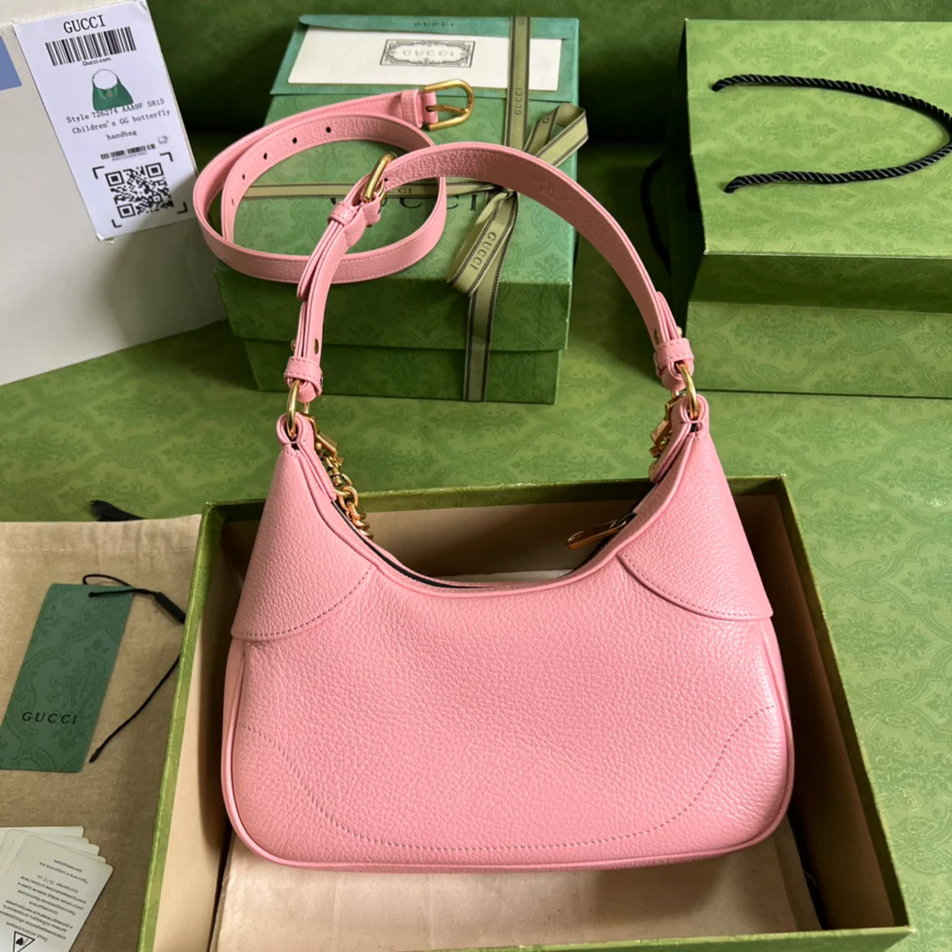 Сумка-подмышка Gucci Cosmogonie серии - розовый цвет сакура.