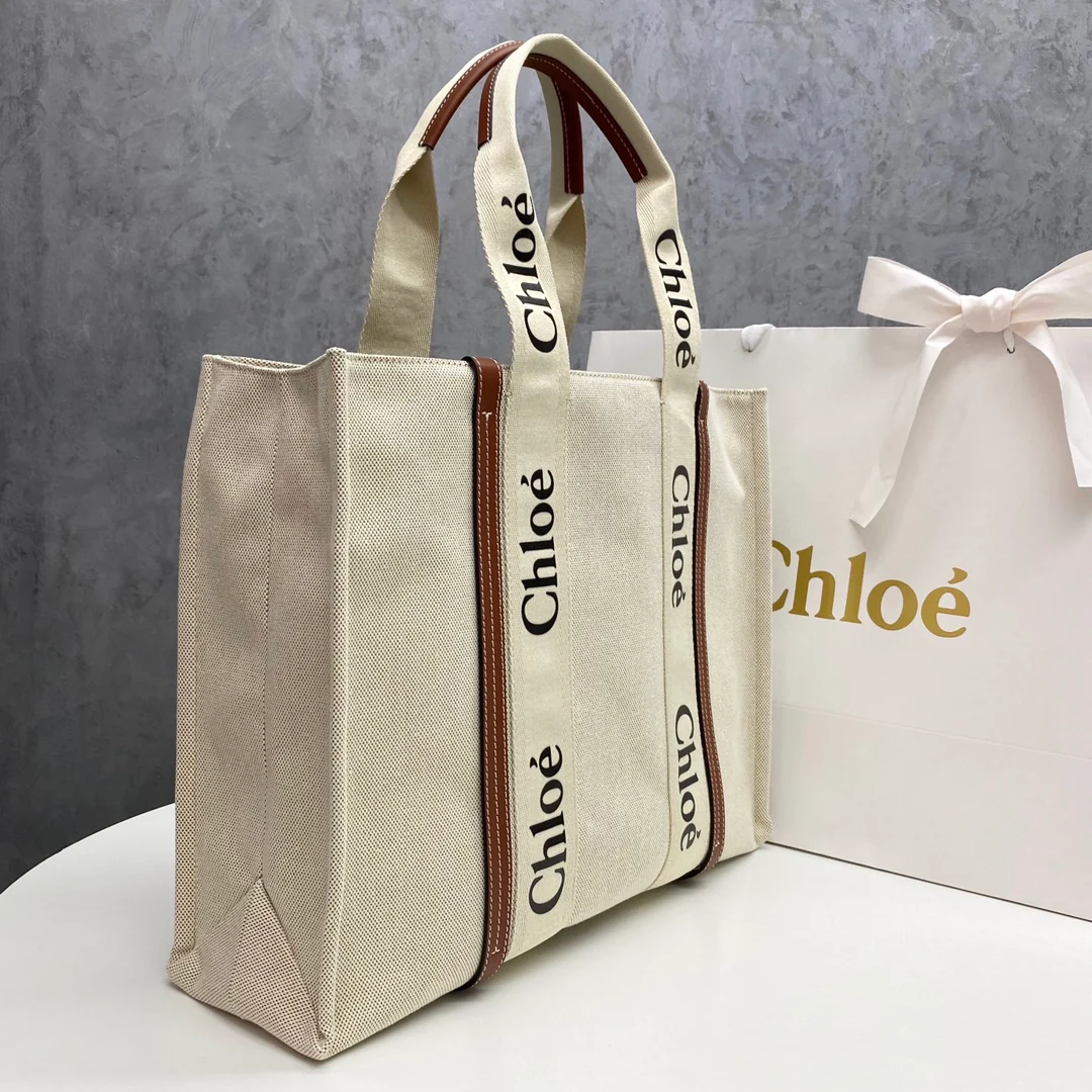 Сумка-тоут Chloe Woody - Большая - Коричневая