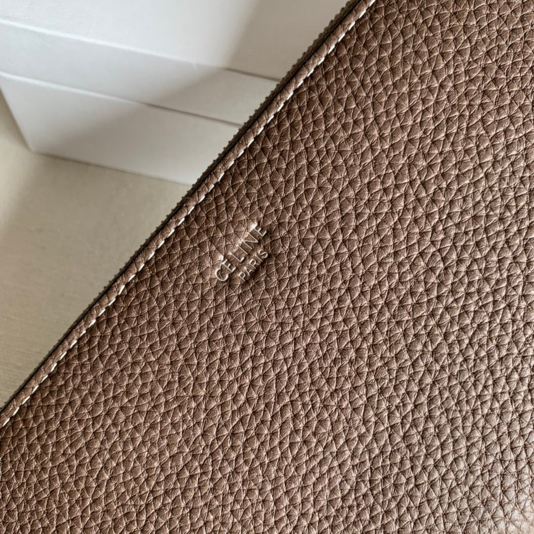 Celine 拉链长夹-荔枝皮-大象灰