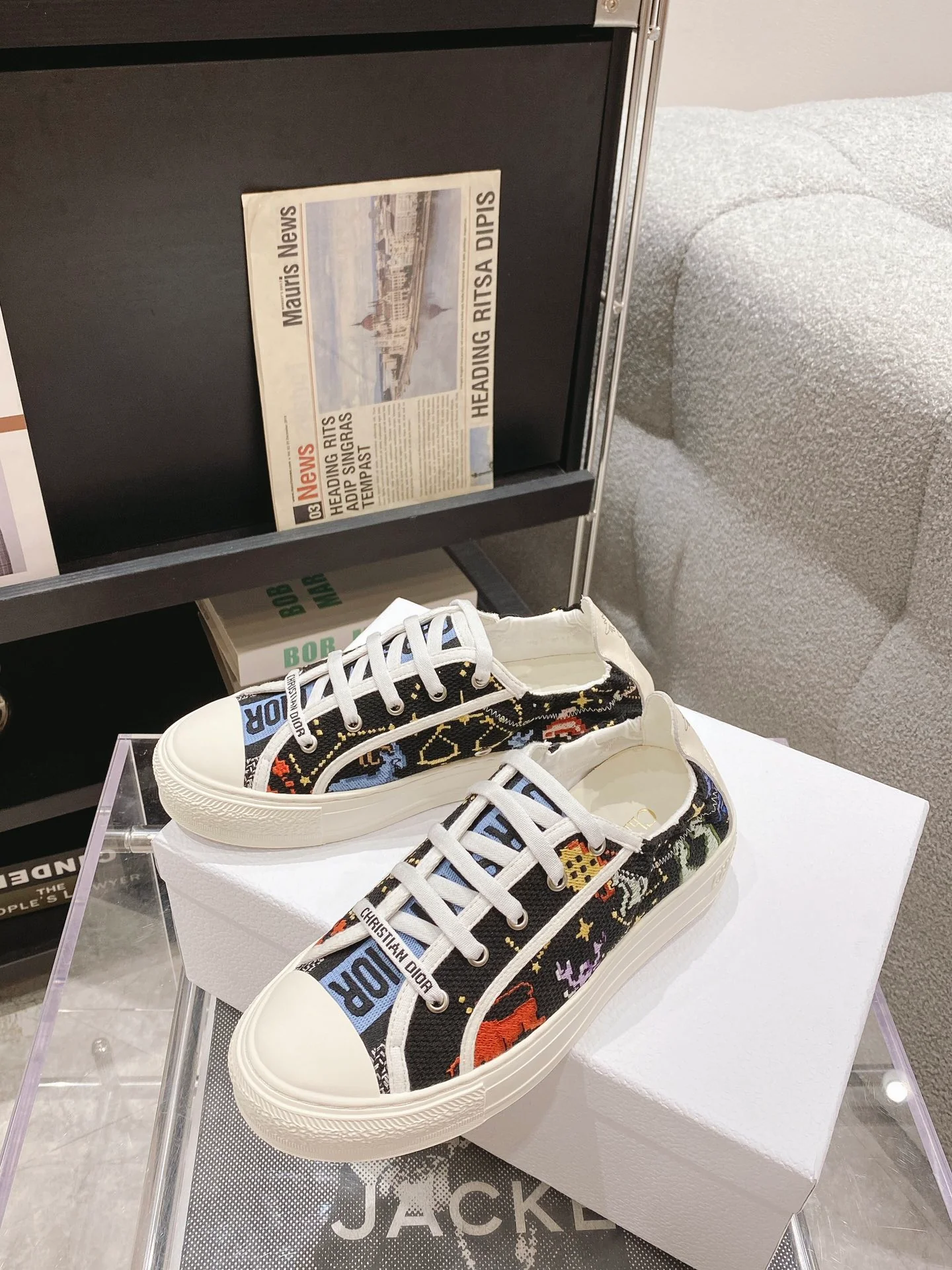 Повседневные балетки Dior Canvas Collection с вышитым каблуком - 2 шт.