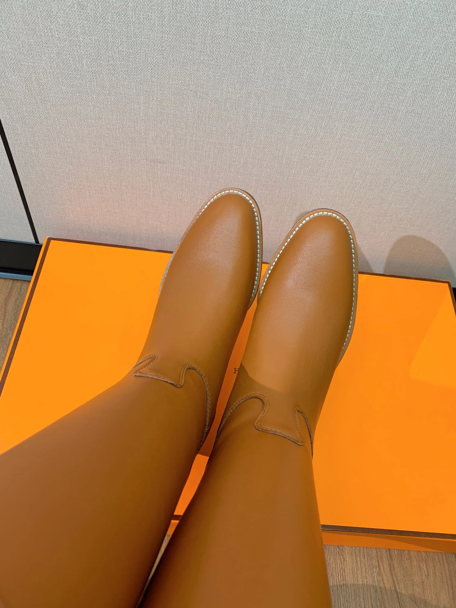 Сапоги для верховой езды Hermes Kelly с пряжкой - коричневые