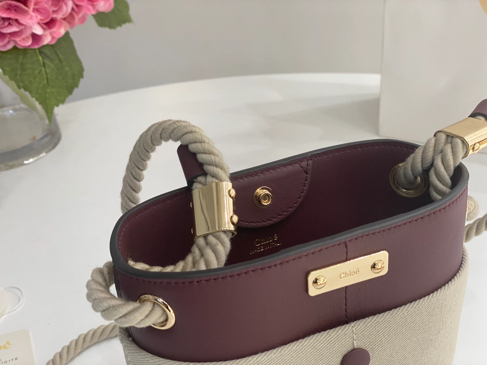 Сумка-ведро Chloe-key - бордовая