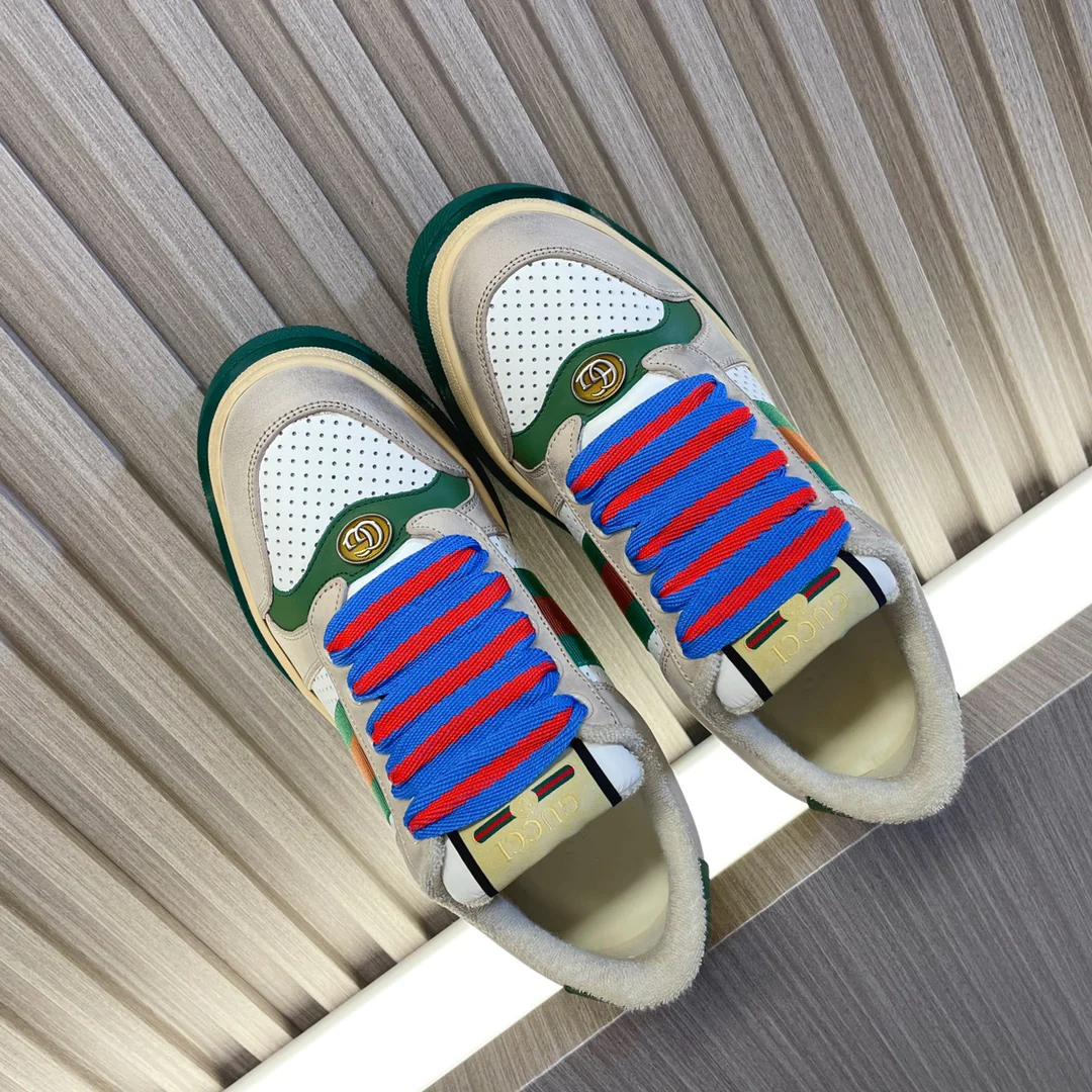 Новинка Gucci 2023 года - Туфли на платформе Dirty Shoes - Зеленые