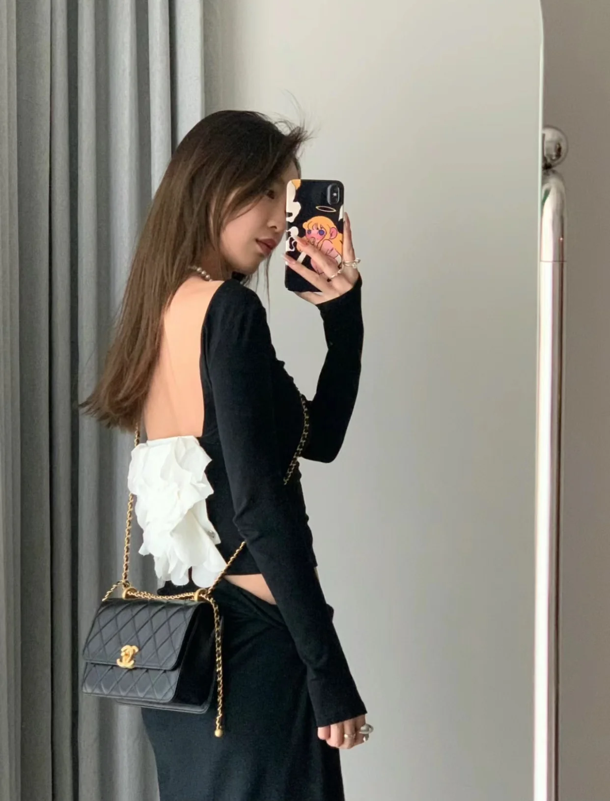 Chanel 24c Double Gold Ball CF Black