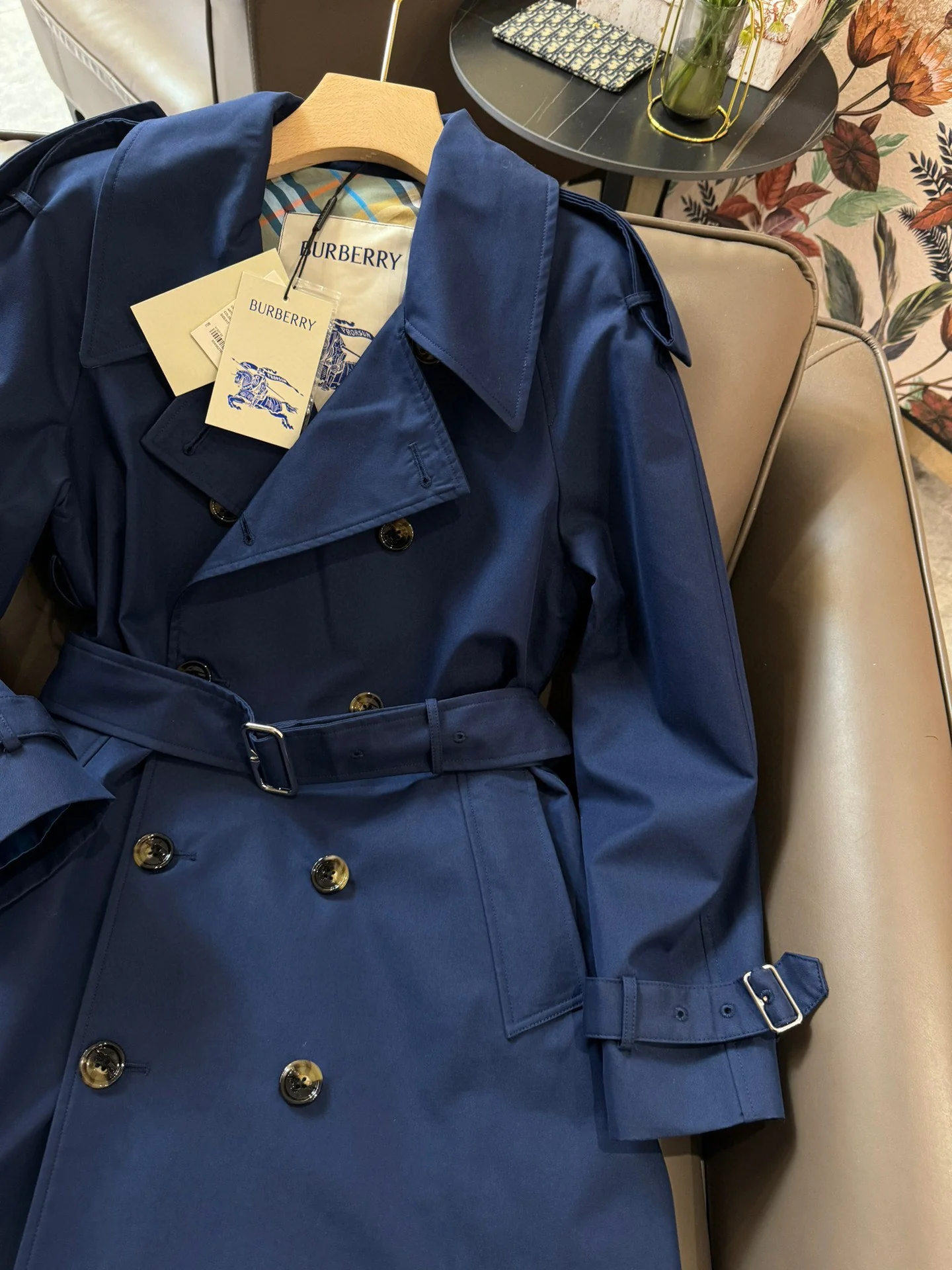 Новый тренч Burberry 2403-24ss - темно-синий