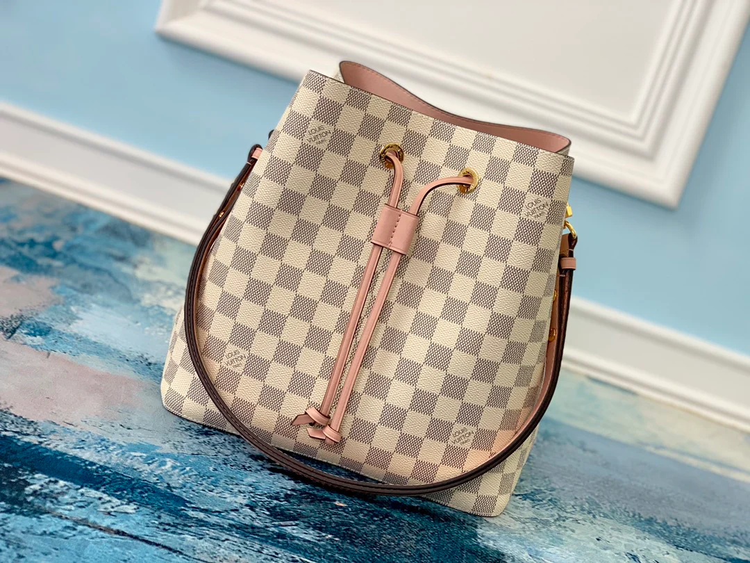 n40152-LV-2019 Весенняя коллекция - сумка-ведро neonoe - белая в клетку