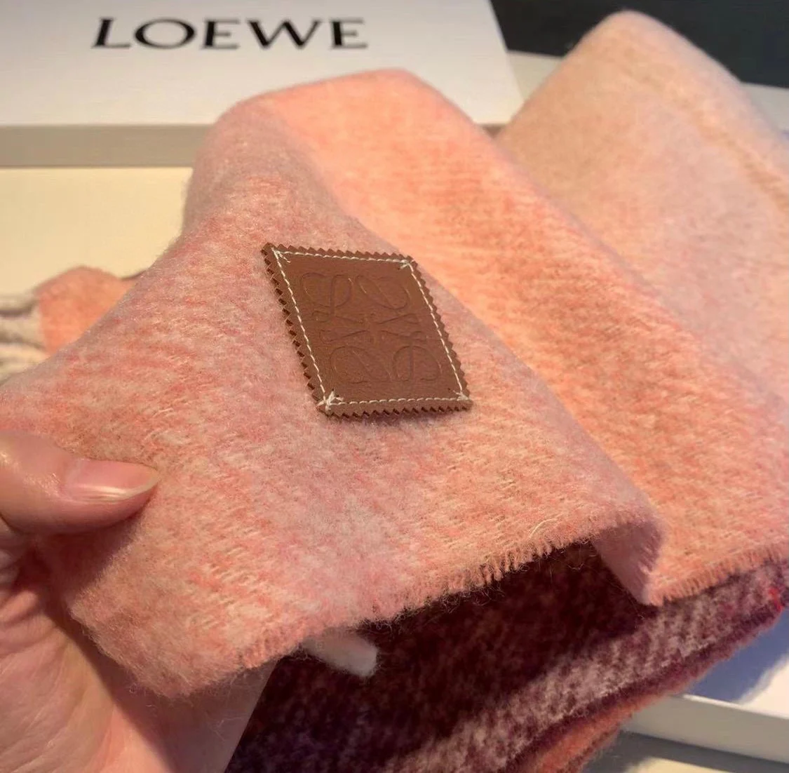 Шарф в стиле Лолита - однотонный - 250 см - 28 см - розовый