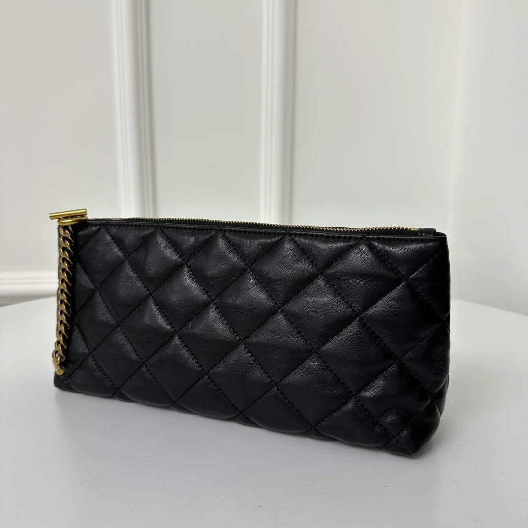 Сумка-тоут YSL Icarre - из овечьей кожи - черная с золотой фурнитурой