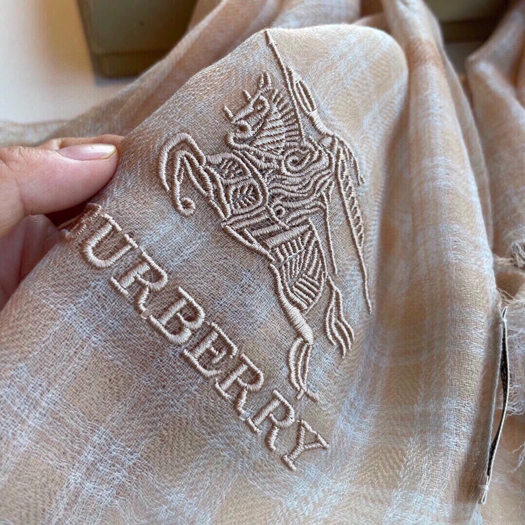 Классический клетчатый шарф Burberry - 100 см - 200 см - 100 см - Кашемир - Розовый