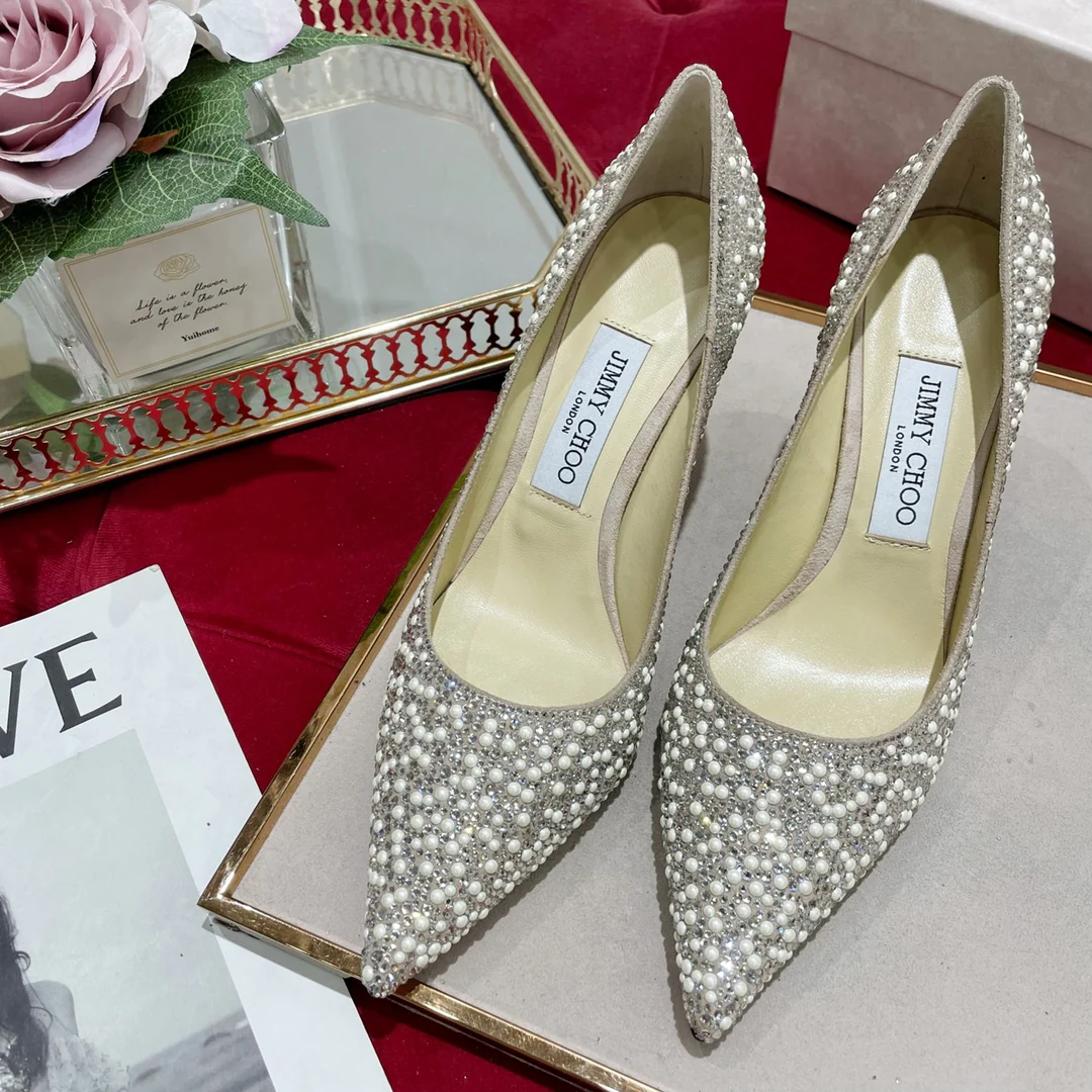 Джимми - Перламутровое лицо - Туфли на высоком каблуке с острым носком