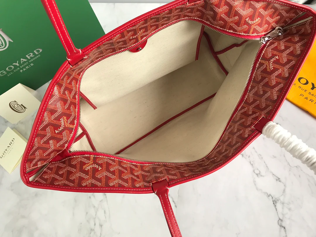 Большая сумка-тоут Goyard на молнии - красная