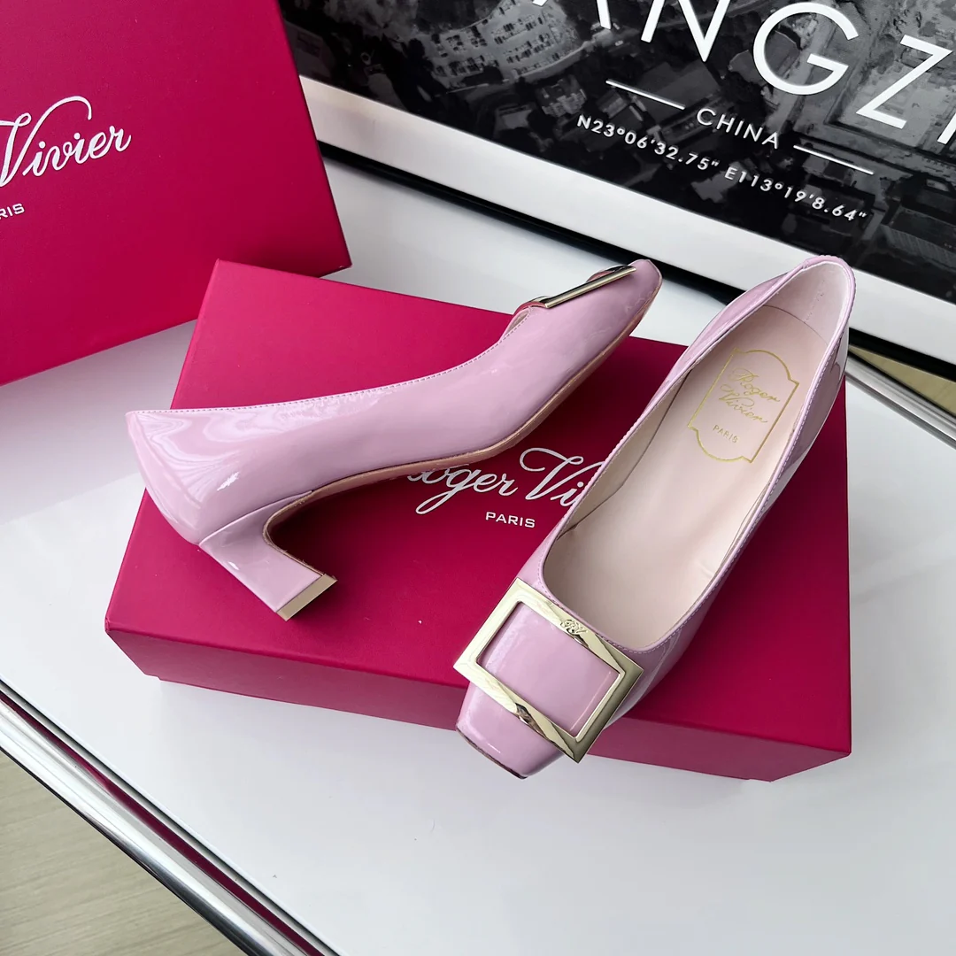 Туфли RV - классические туфли на высоком каблуке - 4-5 см - розовато-фиолетовые