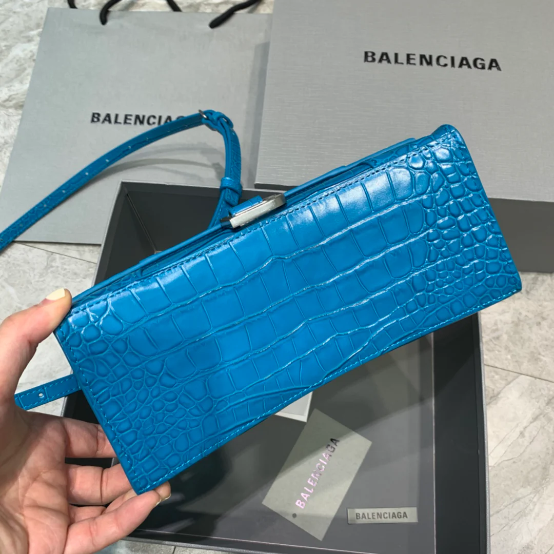 Balenciaga - Сумка ?Песочные часы? - Синий лазуритовый узор под крокодиловую кожу