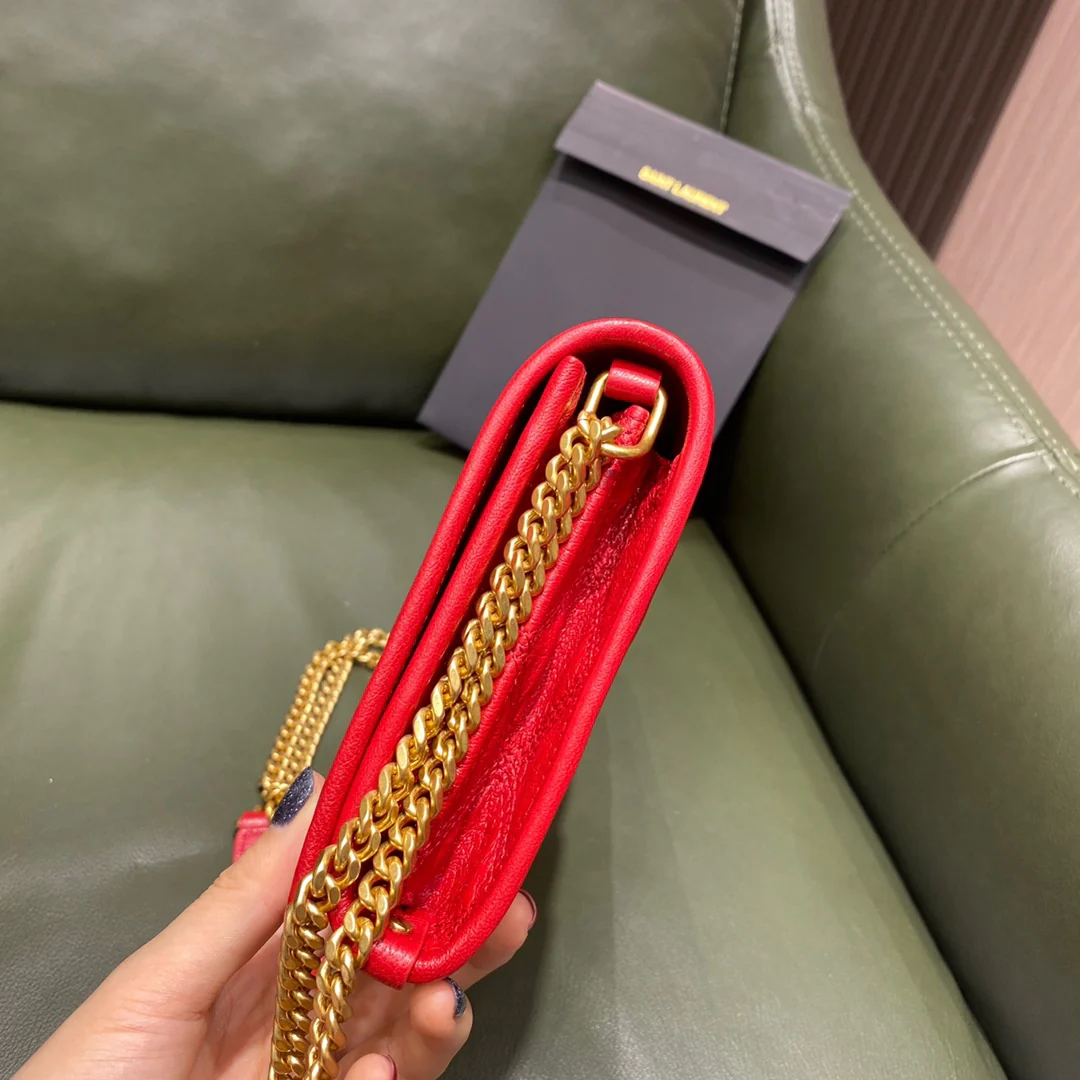 Сумка YSL-Becky из овечьей кожи с ромбовидной стёжкой и цепочкой - 2 шт.