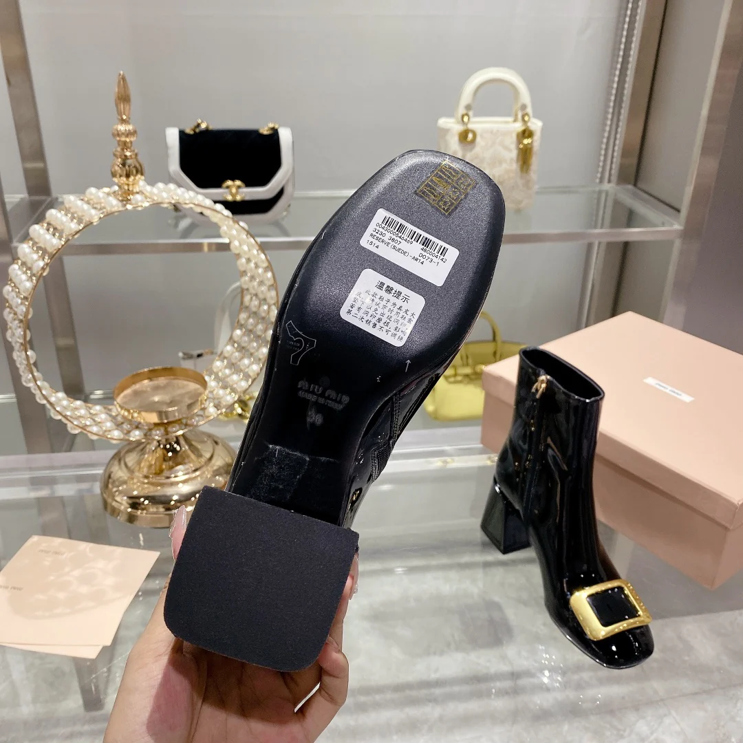 Ботильоны Miu Miu-22 с металлической пряжкой