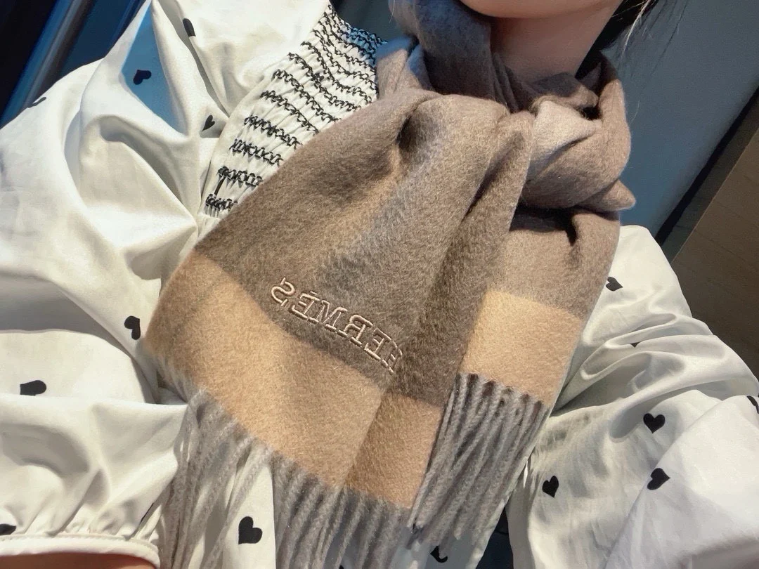 Мужской шарф Hermes Water Ripple 2024 - 30-180 - коричневый