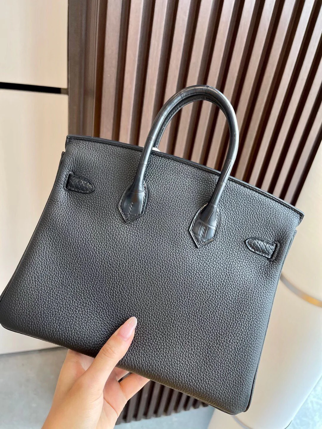 Сумка Hermes Birkin 25 Touch Togo Square Crocodile Silver Buckle