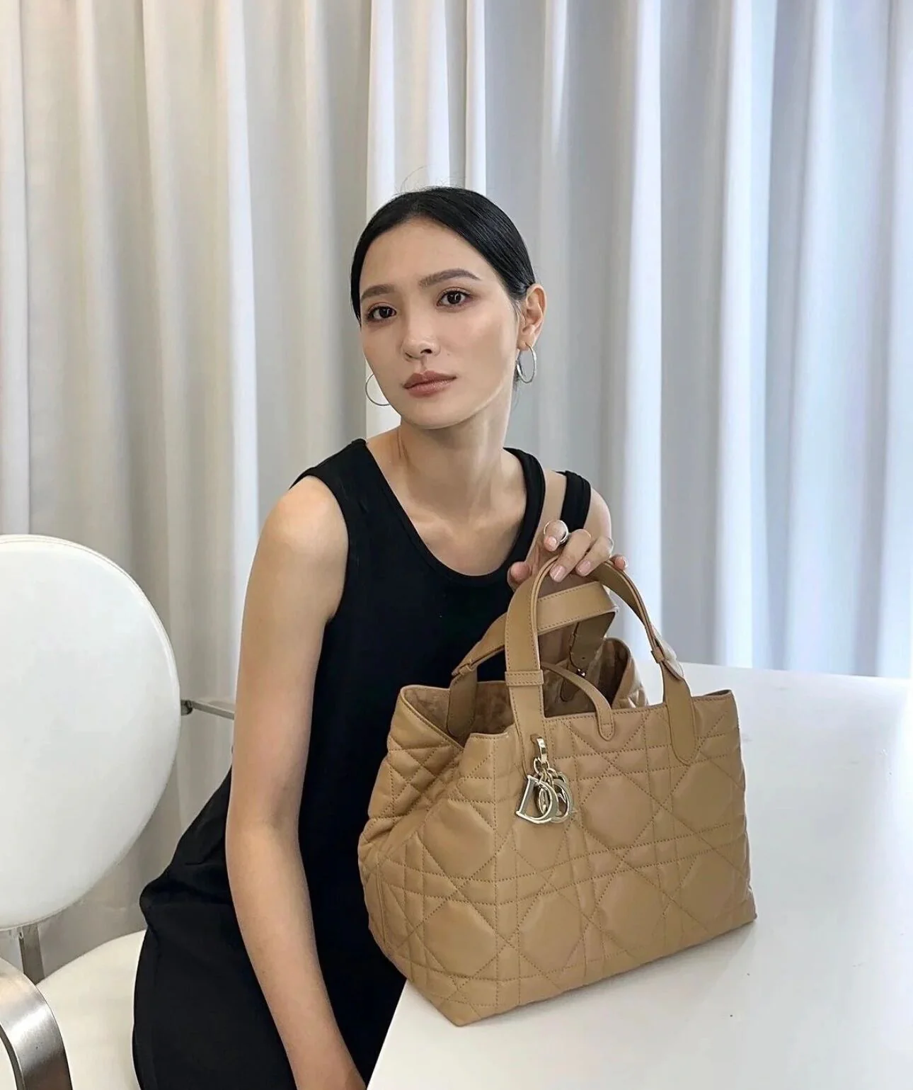 Стеганая сумка Dior Toujours - Телячья кожа - Карамельный цвет - Средний размер