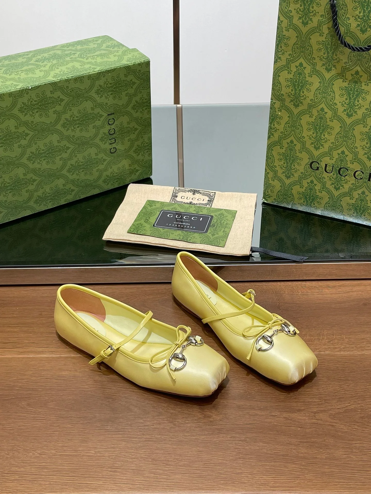 Балетки Gucci 2024 - желтые