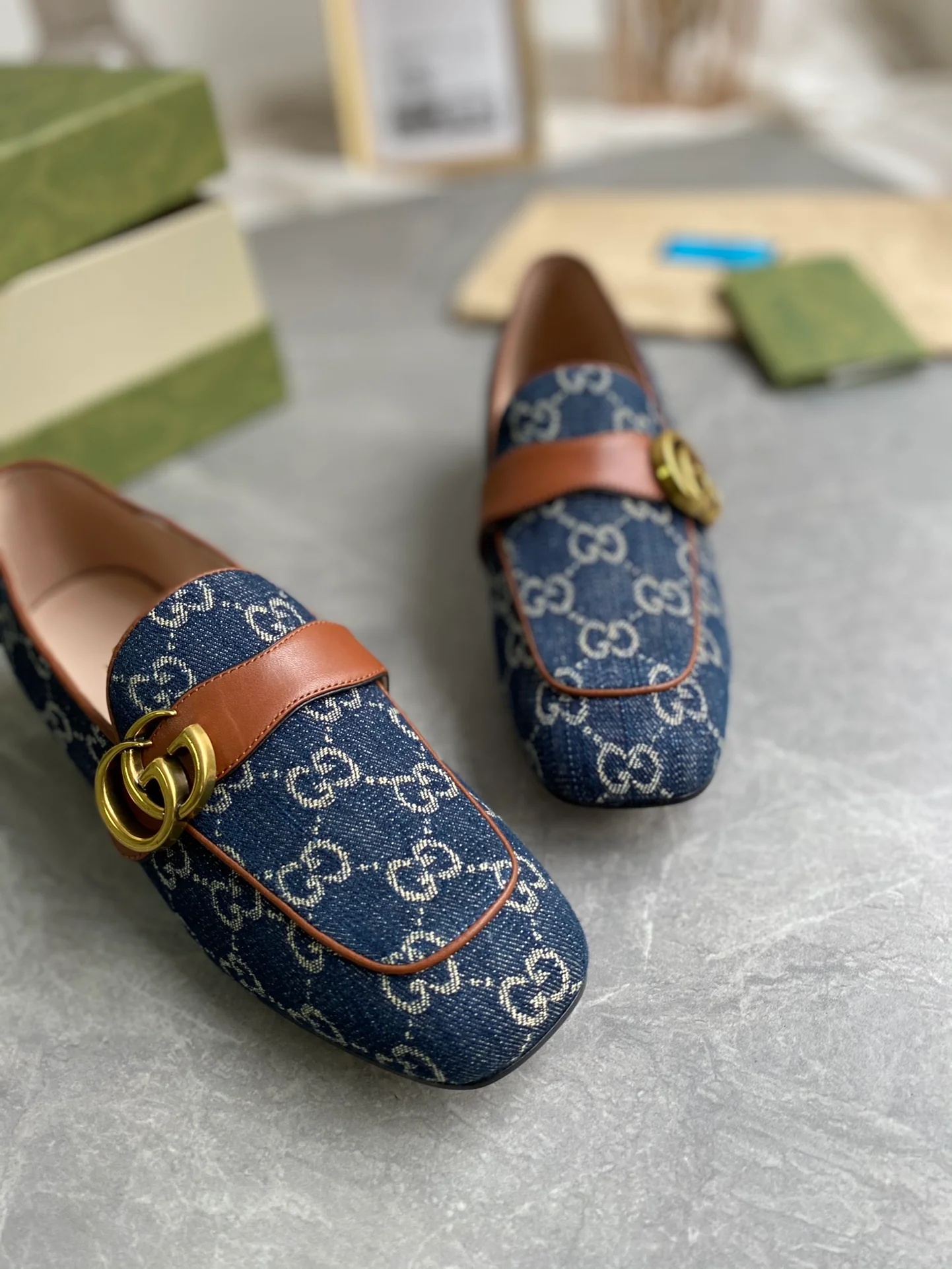 Джинсовые лоферы Gucci