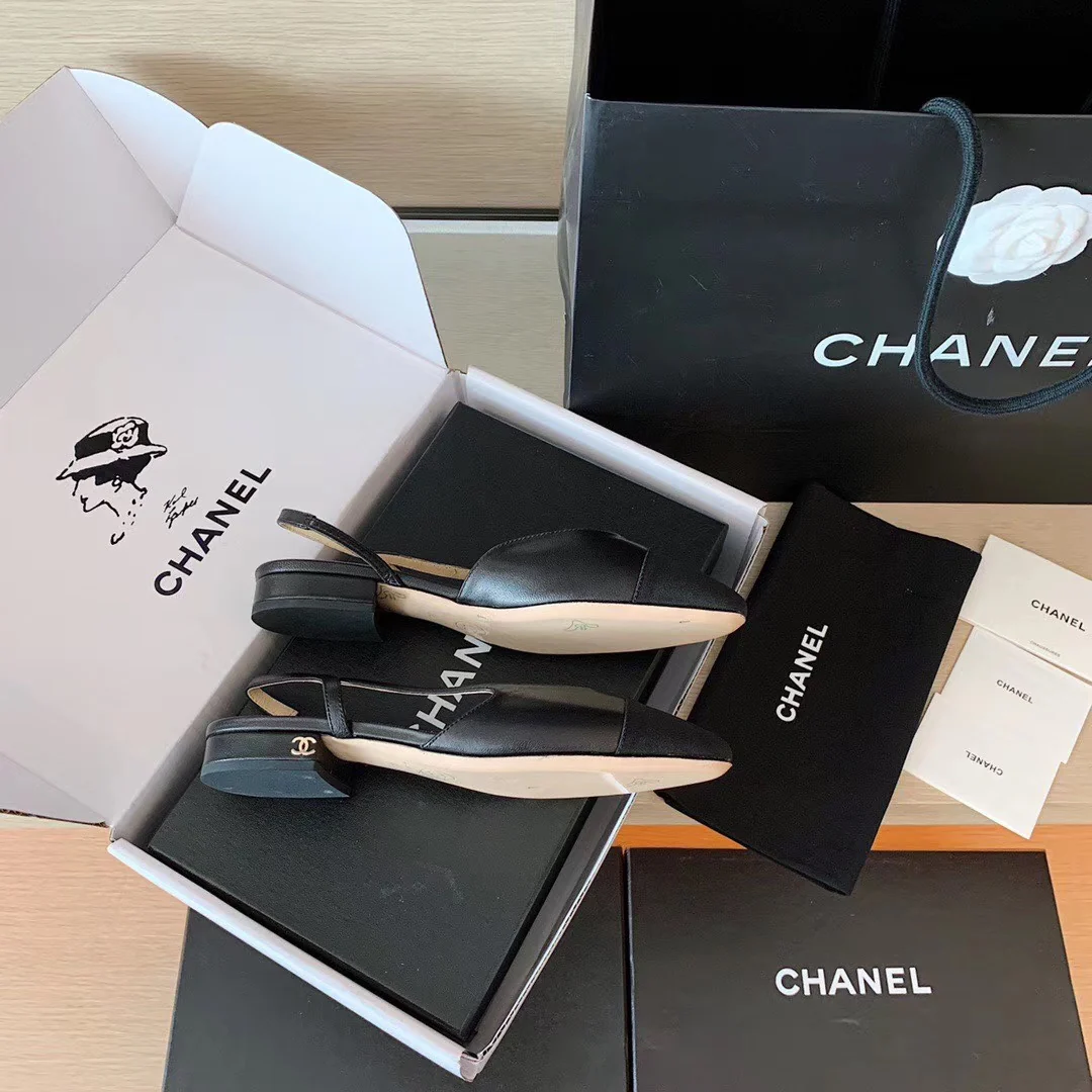 Классические сандалии Chanel - балетки - черные