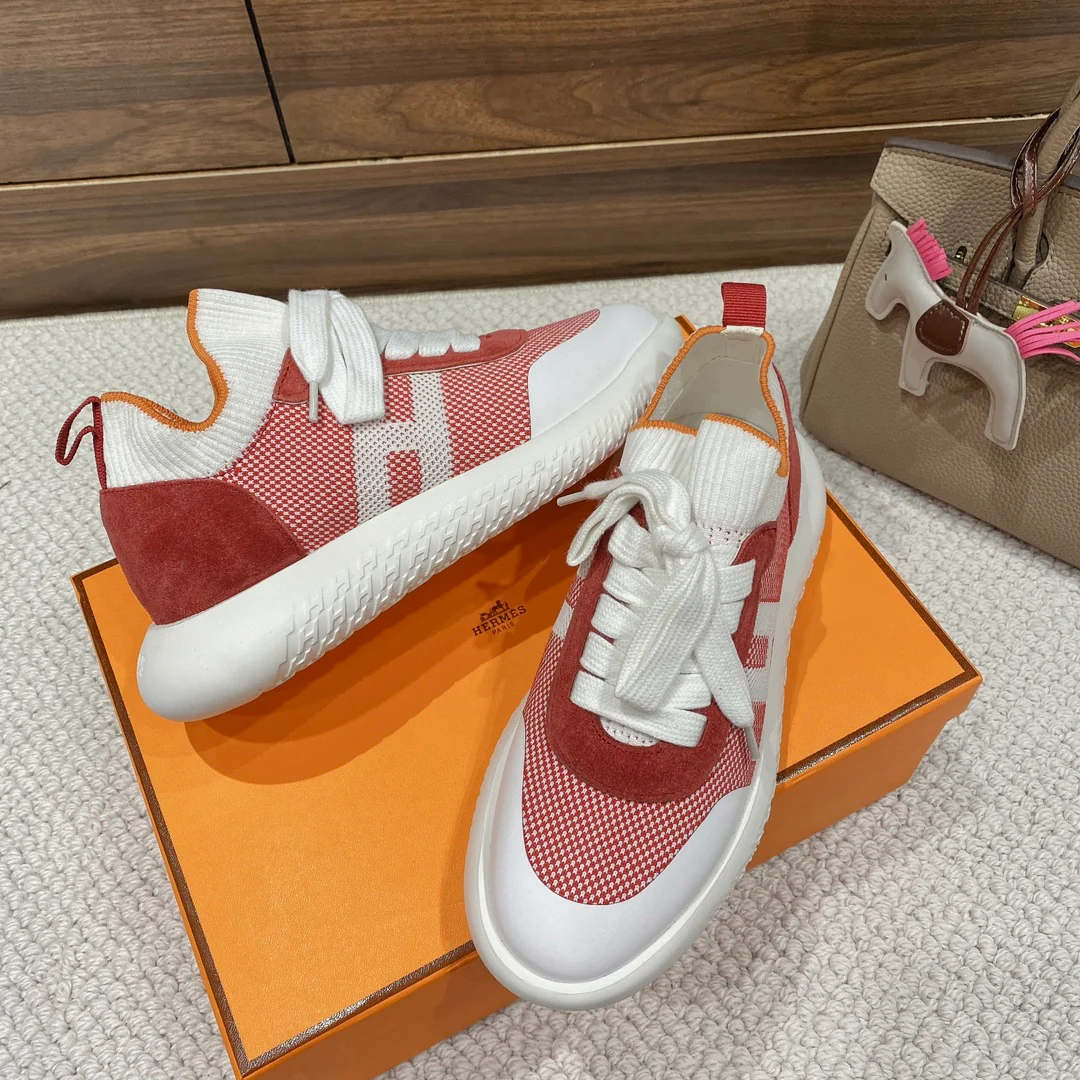 Новинка весны 2022 года от Hermes - Повседневные кроссовки - Унисекс - Красные