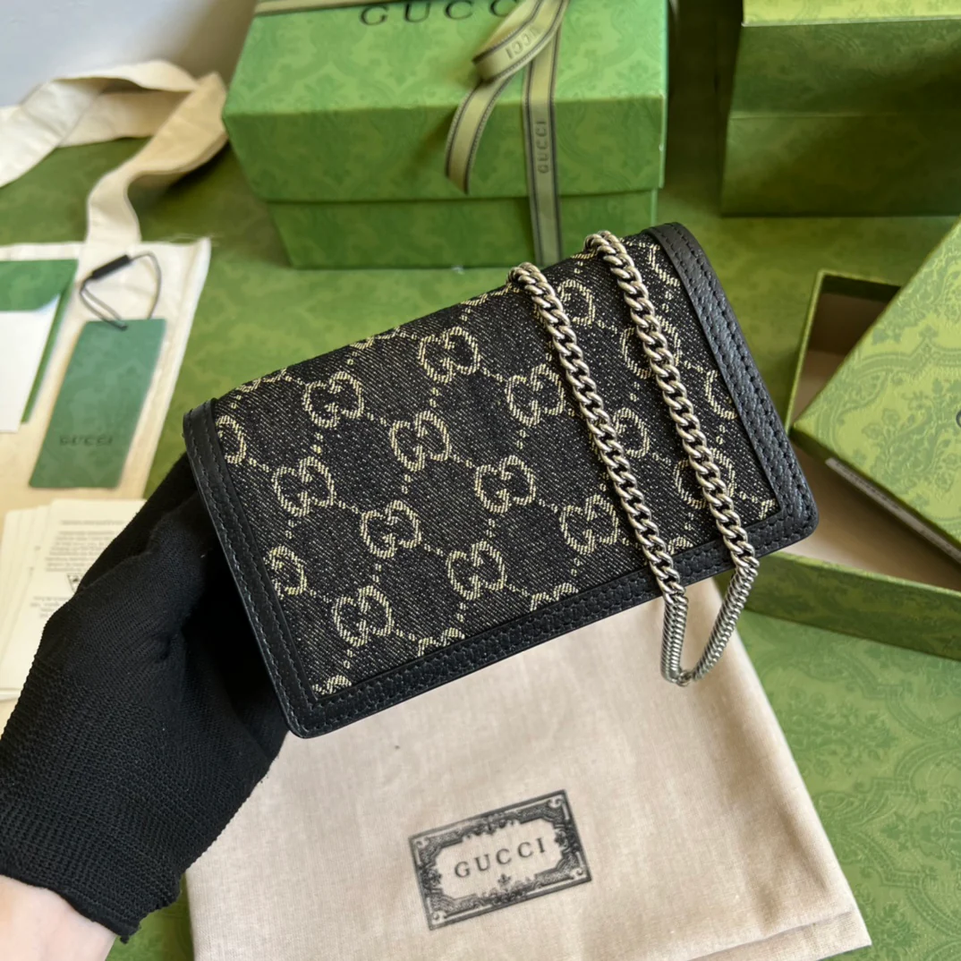 Сумка Gucci Dionysus - черная джинсовая