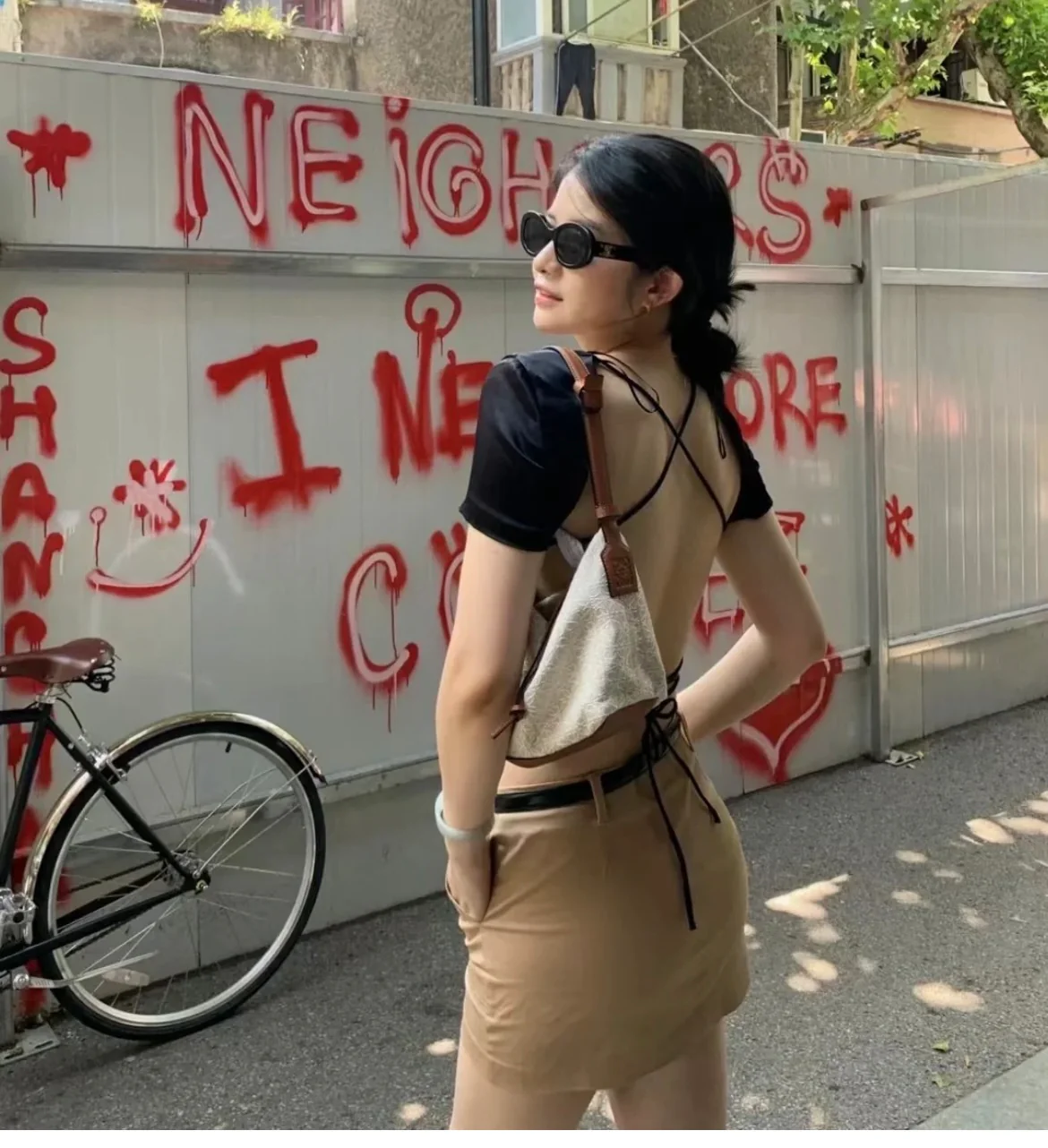 Сумка Loewe Cubi - жаккардовая телячья кожа - маленькая - белая