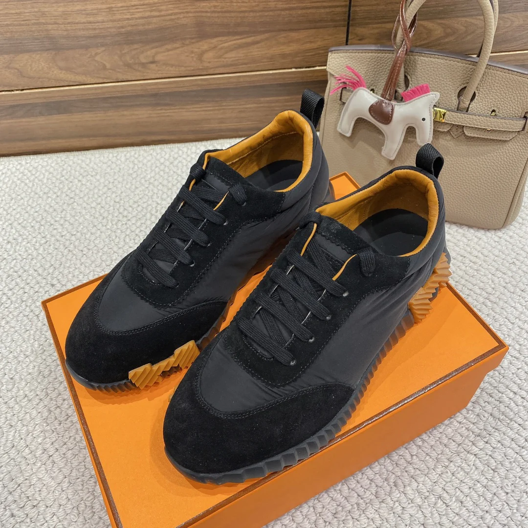 Весенняя коллекция Hermes 2022 — Спортивная повседневная обувь — Унисекс — Черно-желтая