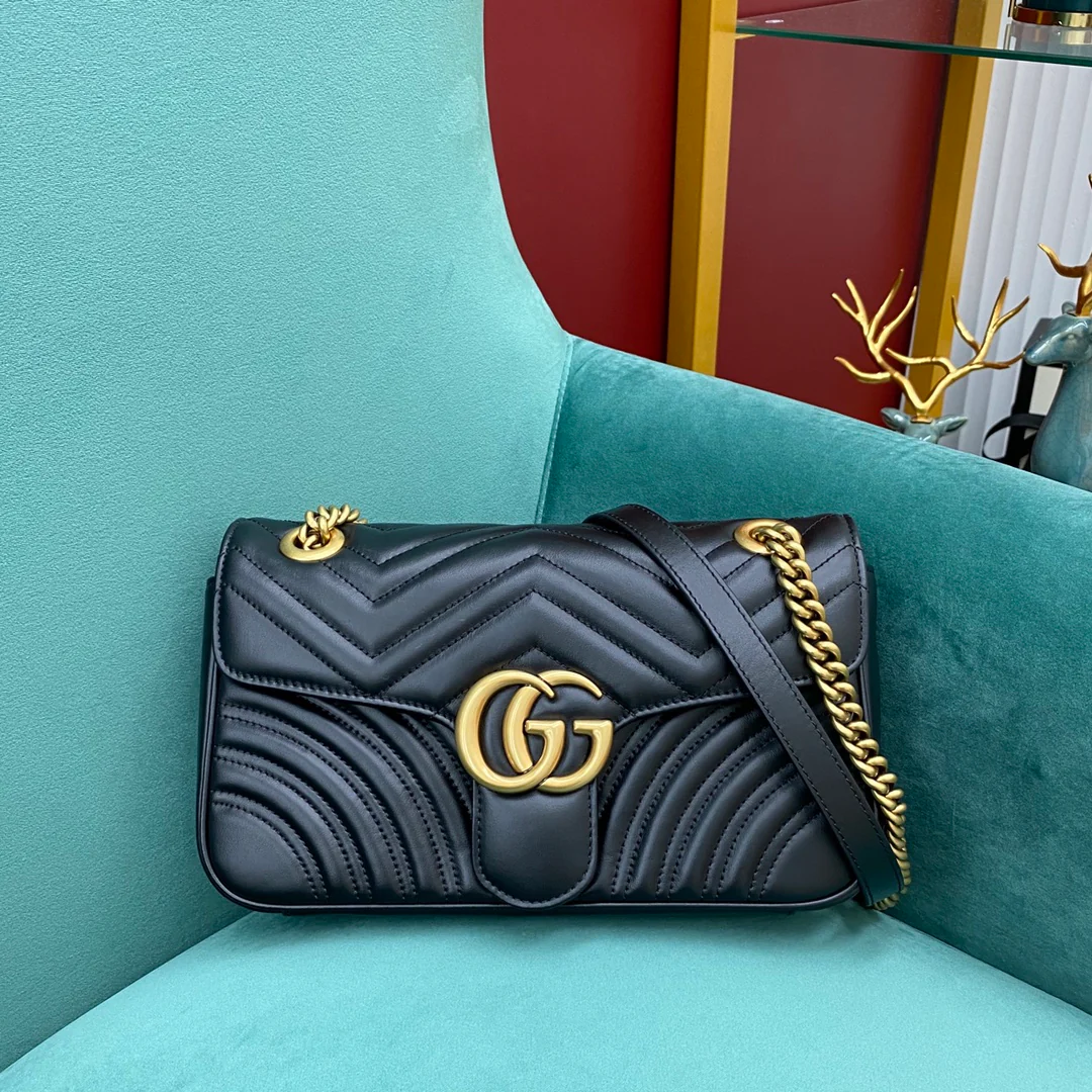 Gucci Marmont Black Medium 26cm - 26-7-5cm