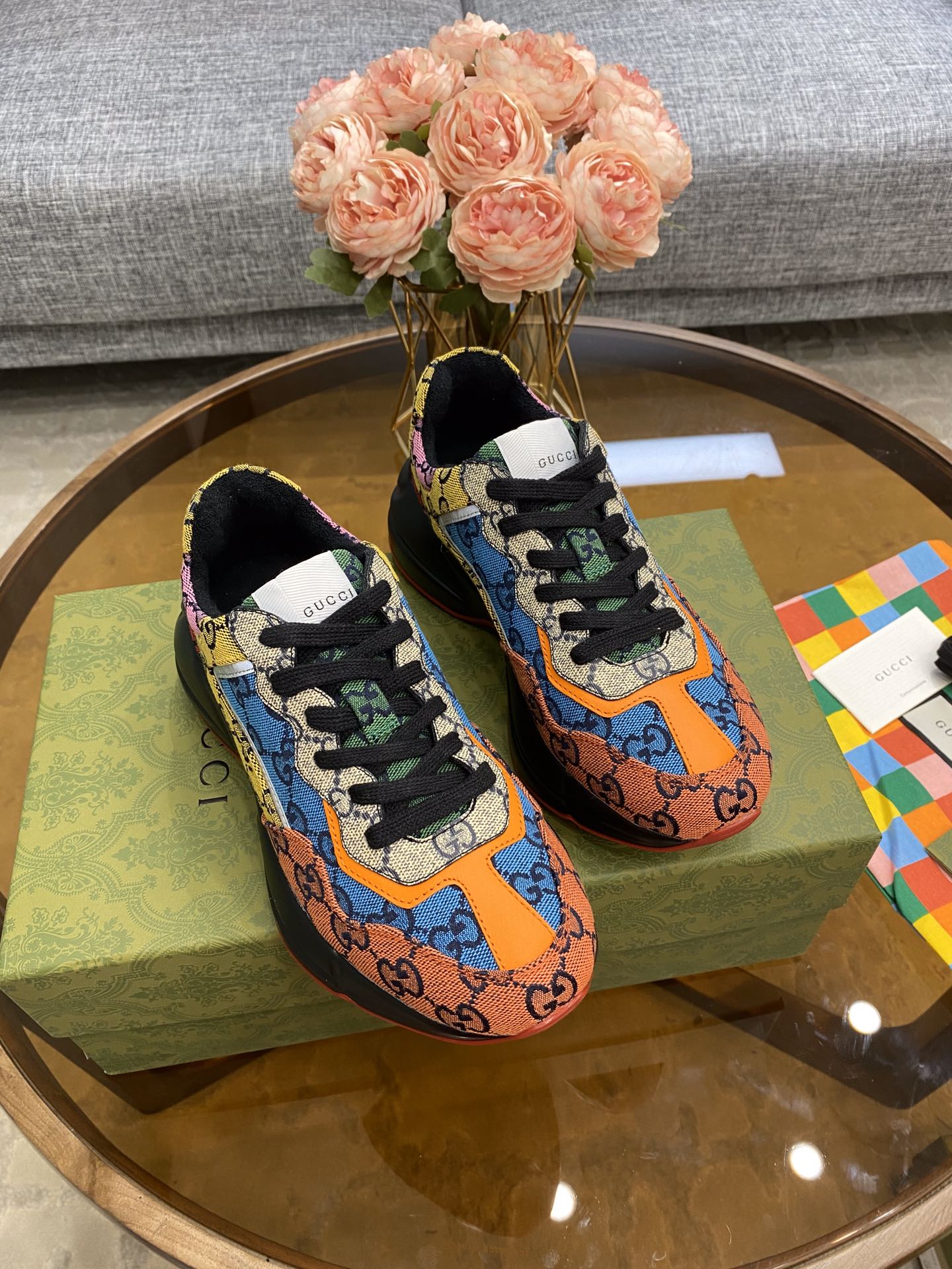 Массивные кроссовки Gucci - унисекс - 20