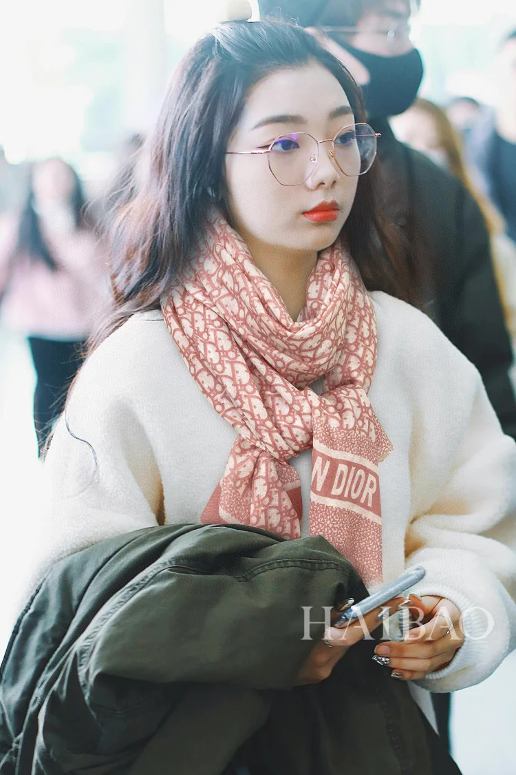 Длинный шарф Dior Letter - 70 см - 200 см - 100% кашемир - красный