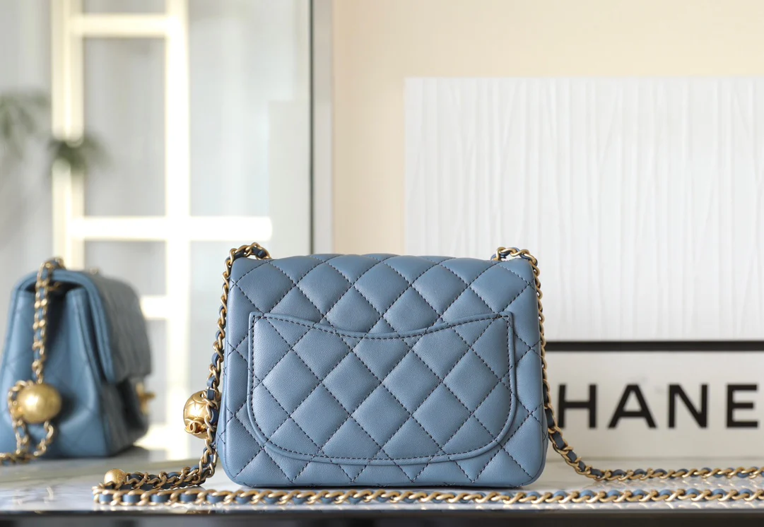 Chanel - CF Golden Ball Square Fat Man - Denim Blue