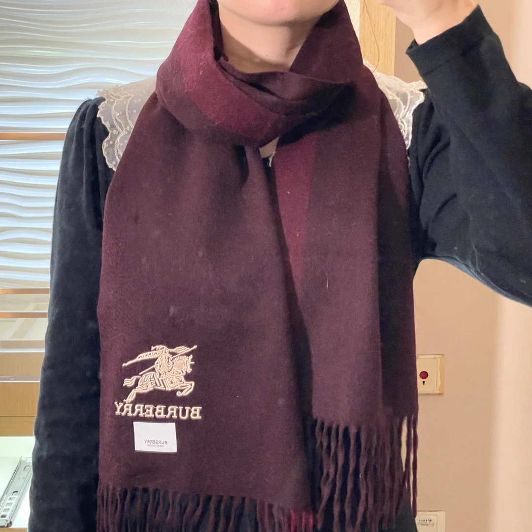 Кашемировый шарф Burberry в клетку - 32 см - 180 см