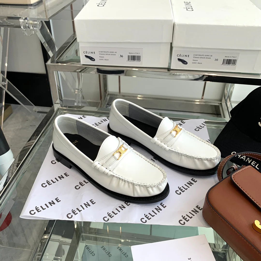 Обувь Celine - Celine - балетки - лоферы - белые