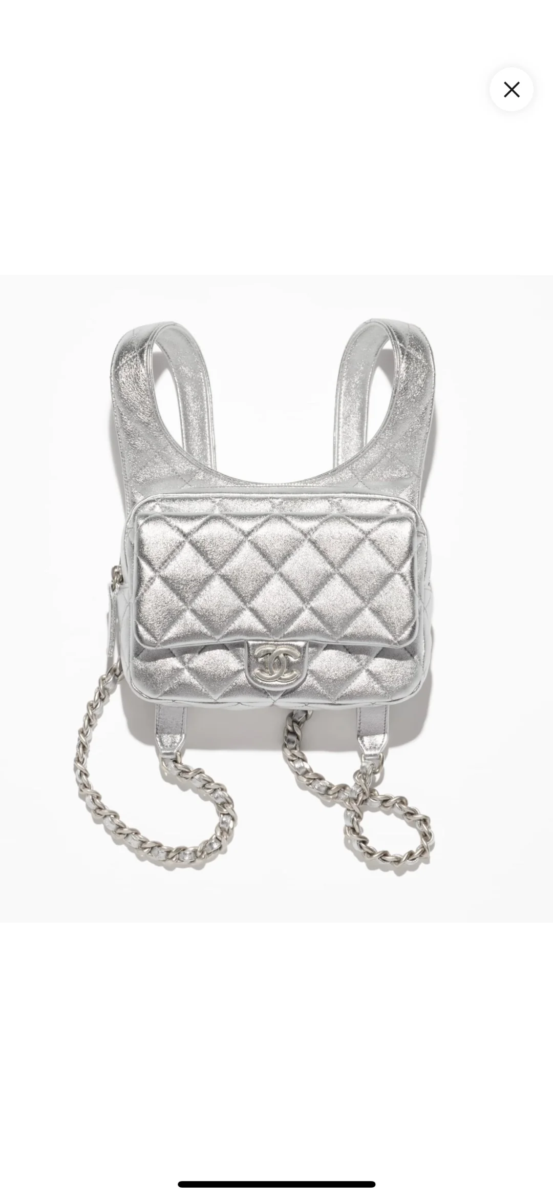 Новая коллекция Chanel весна/лето - сумка-хобо - сумка-мессенджер в стиле хиппи - серебристая