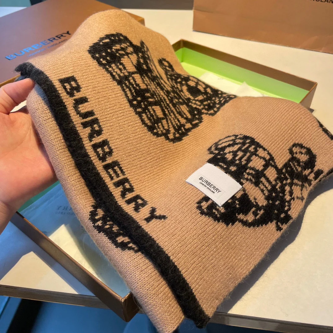 Вязаный кашемировый шарф Burberry - 30 см - 180 см - 100 см - Кашемир