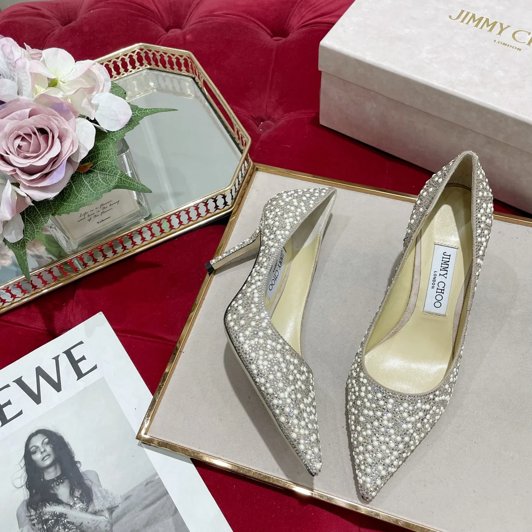 Джимми - Перламутровое лицо - Туфли на высоком каблуке с острым носком