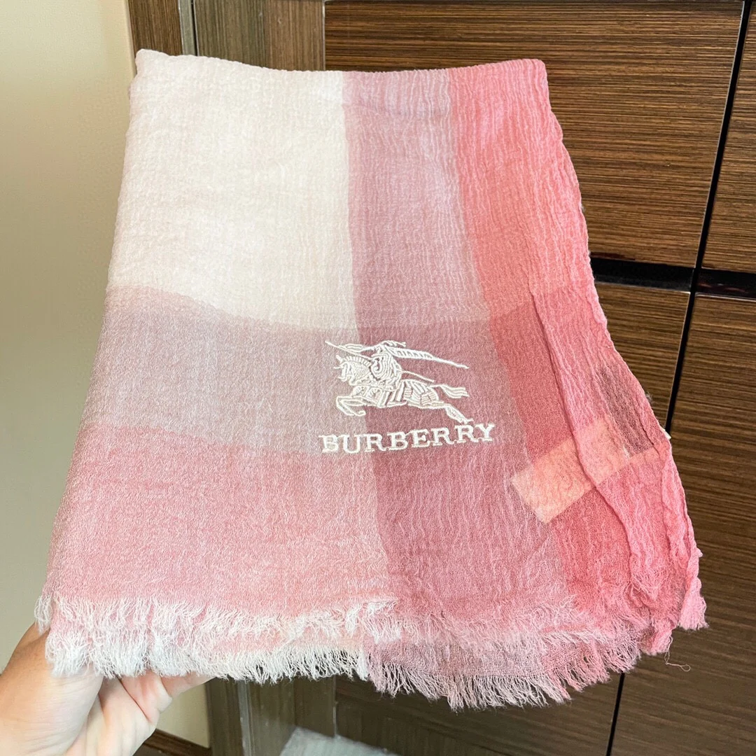 Кашемировый шарф Burberry - 90-200 см - розовый