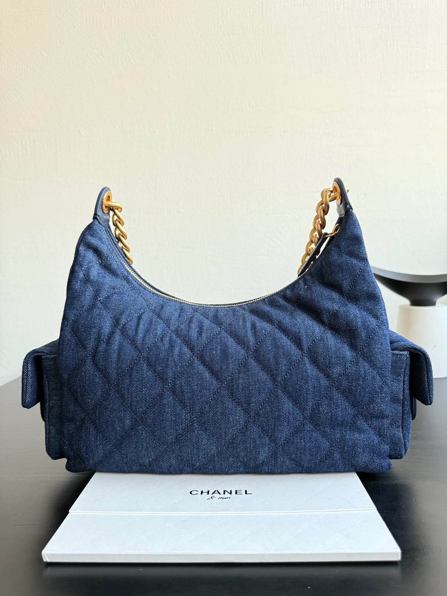 Chanel 25 Chobo Denim Small - Темно-синий