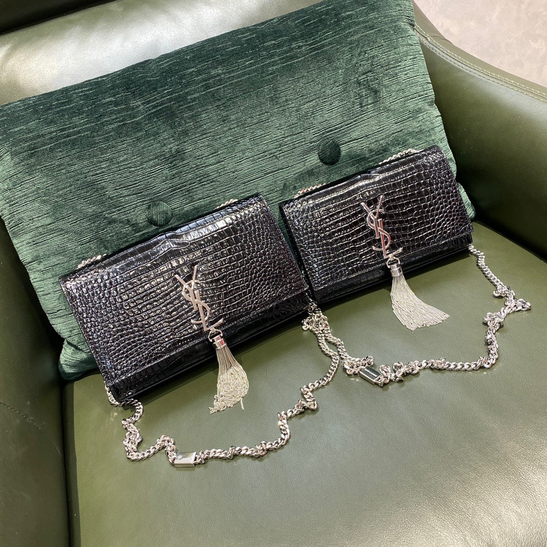 YSL-Kate - Крокодиловый принт, размер 24 см - 20 см. Сравнение размеров.