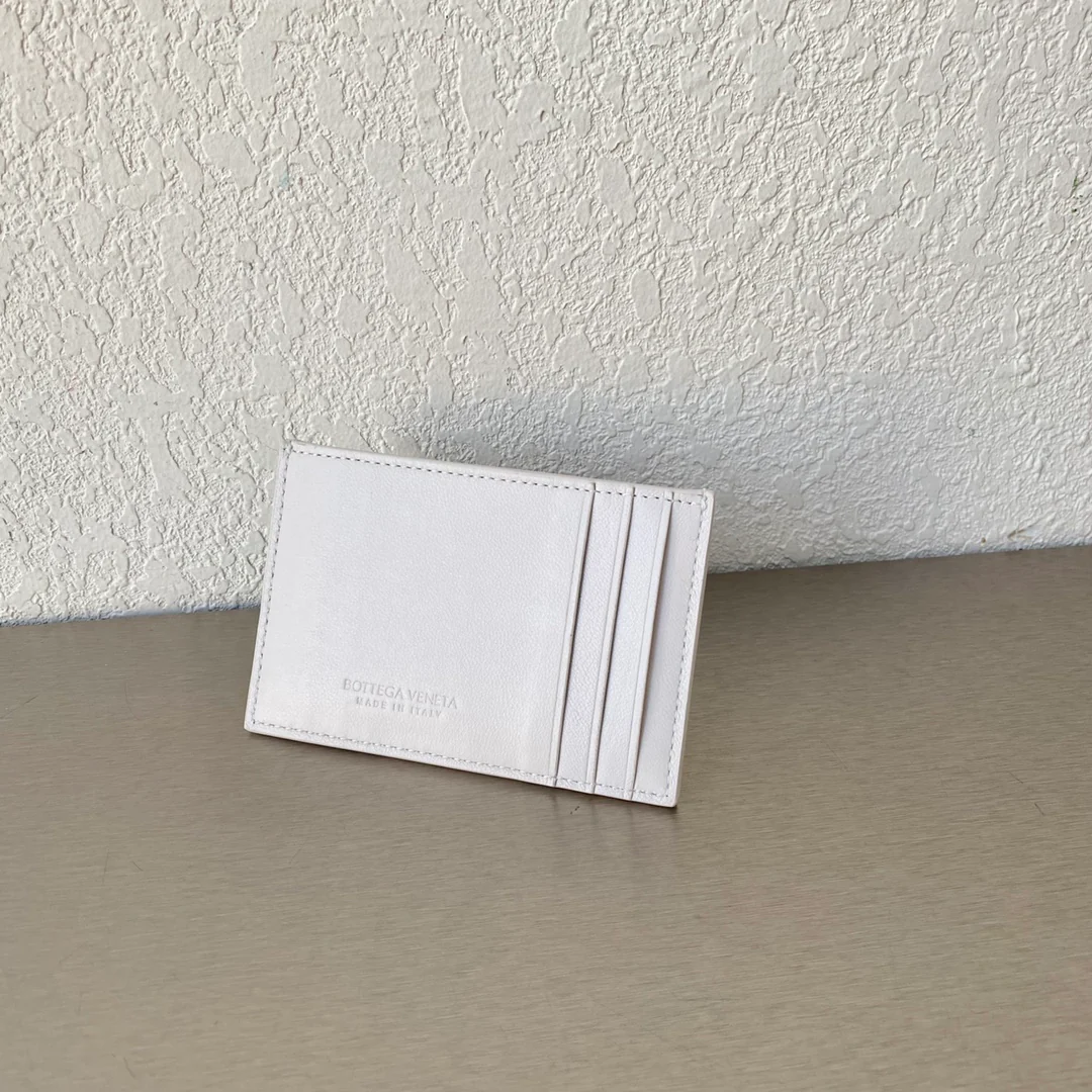 BV-小格子 卡包 小羊皮 11.5x7.5cm 白色