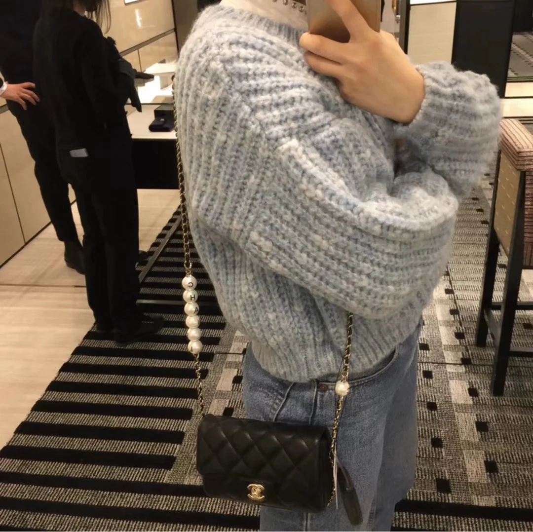 Сумка Chanel CF Pearl из коллекции Весна/Лето 2020 - Черная - 18 см - 1