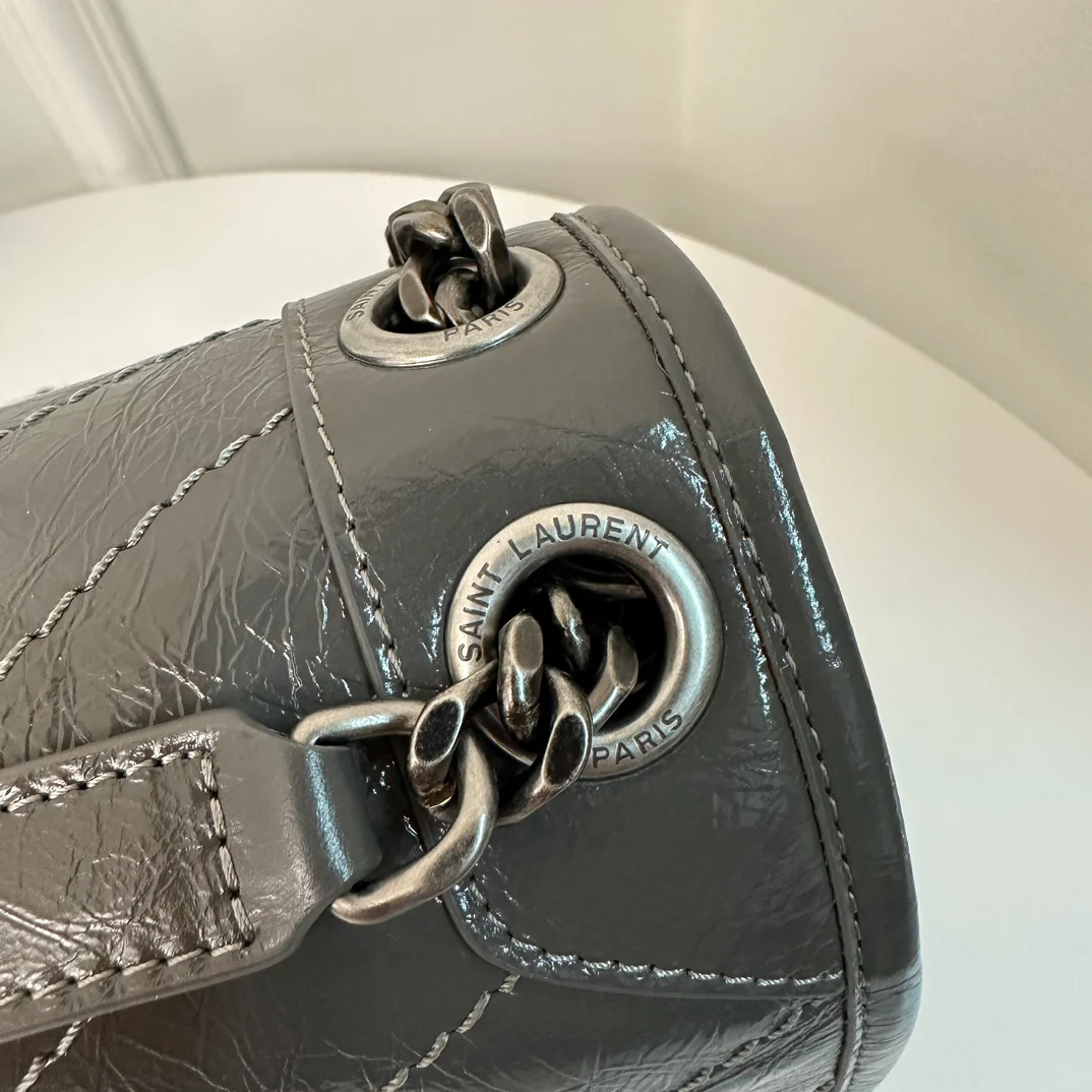 YSL-niki-baby-28cm-cowhide-dark gray