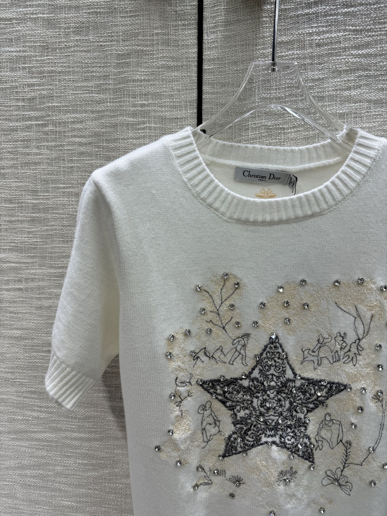 Dior - 2403-24 Новейшая модель ранней весны, вязаный свитер с коротким рукавом 