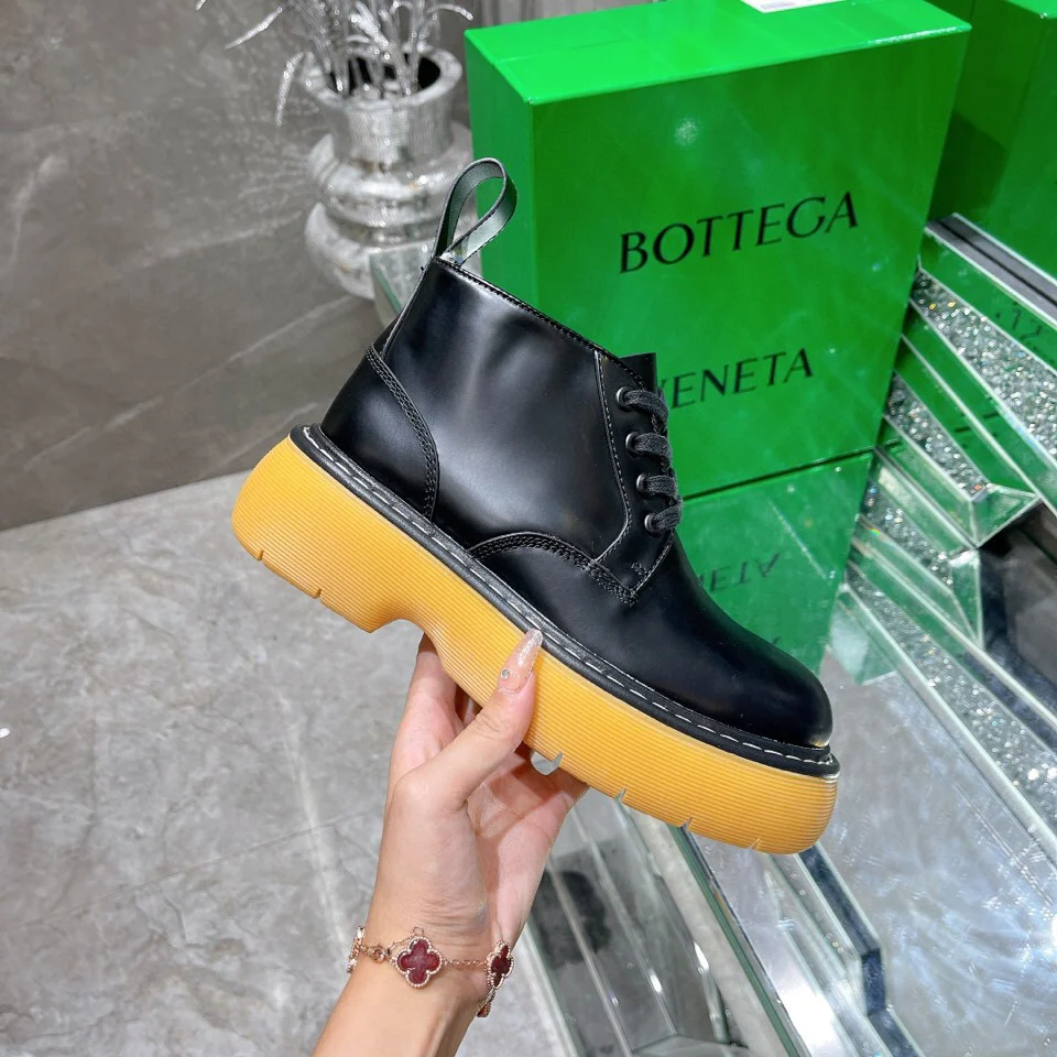 BV - Ботильоны на шерстяной подкладке - Черно-желтые