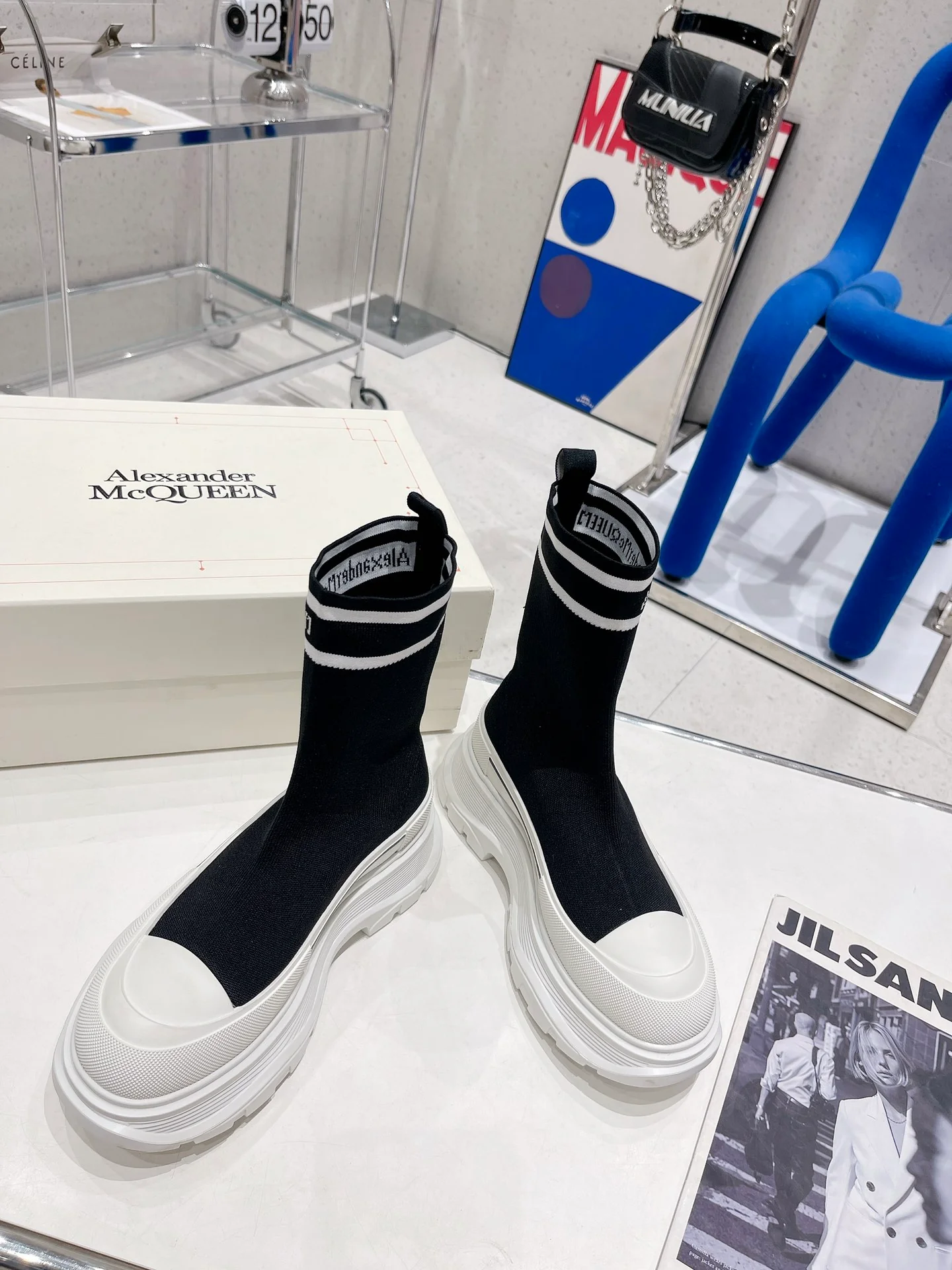 McQueen - Вязаные ботинки-носки, увеличивающие рост - 5 см