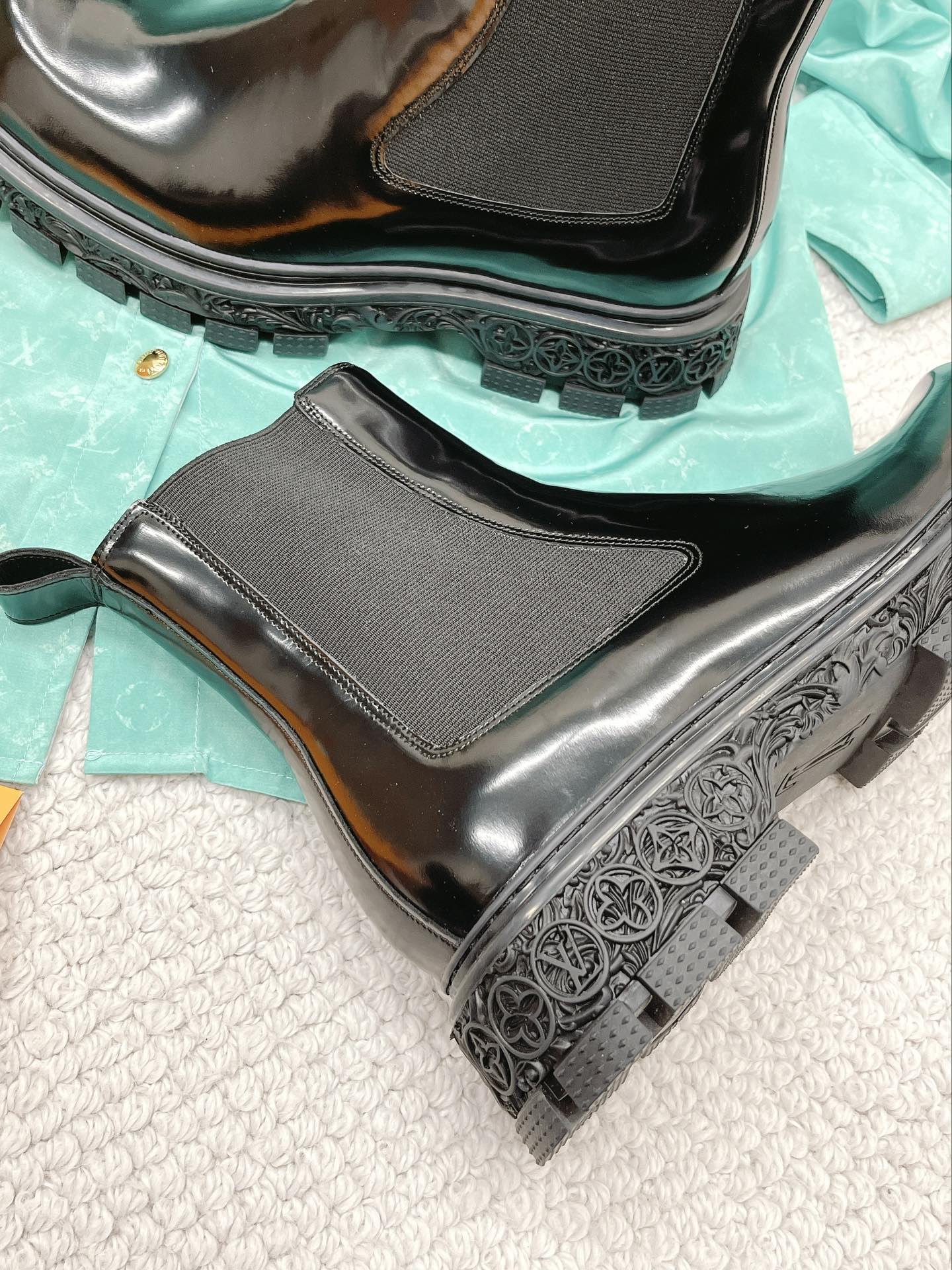 Мужские кожаные ботильоны LV с открытым большим пальцем стопы