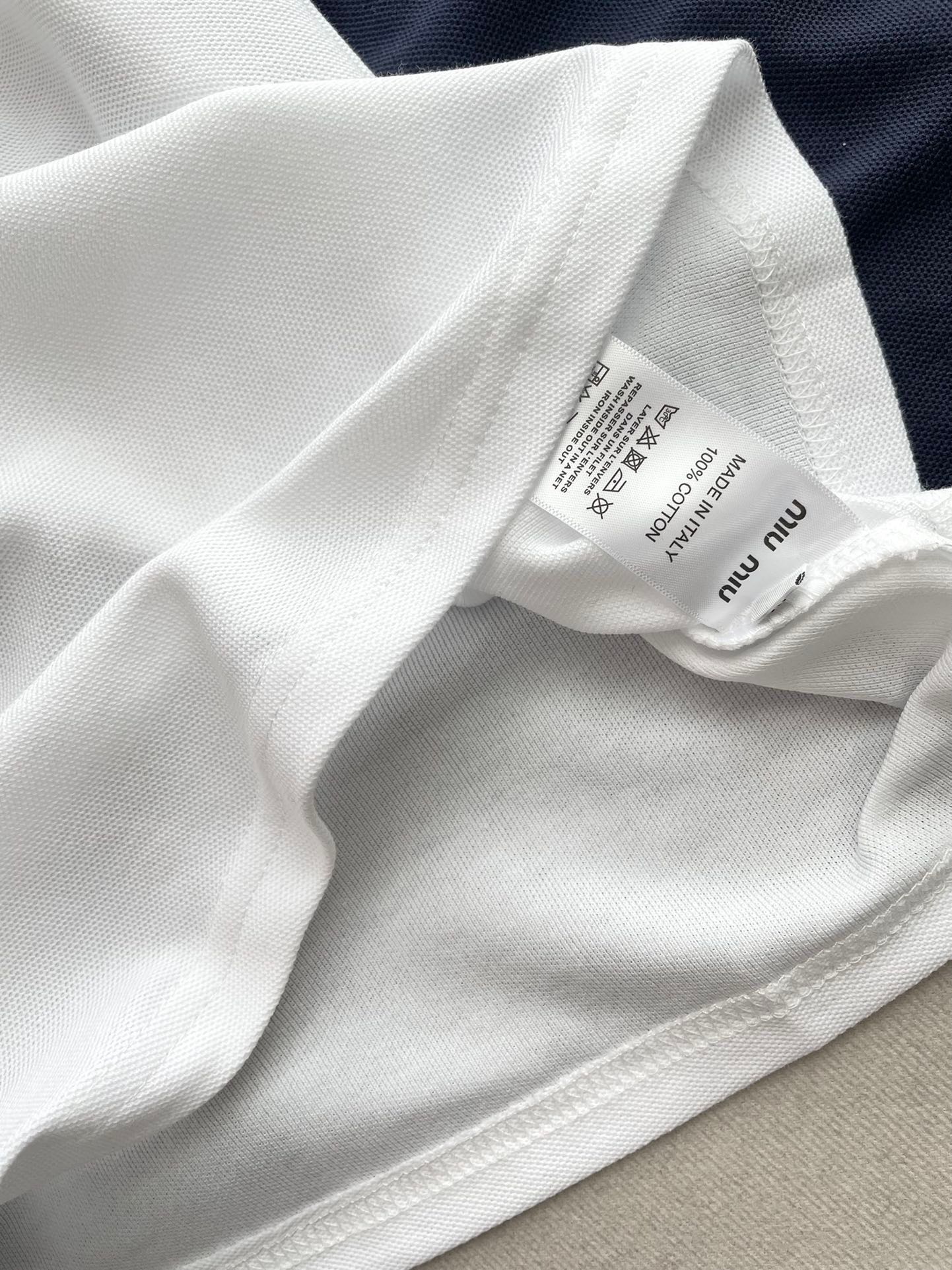 Miu Miu-2404-Футболка с коротким рукавом и воротником-поло